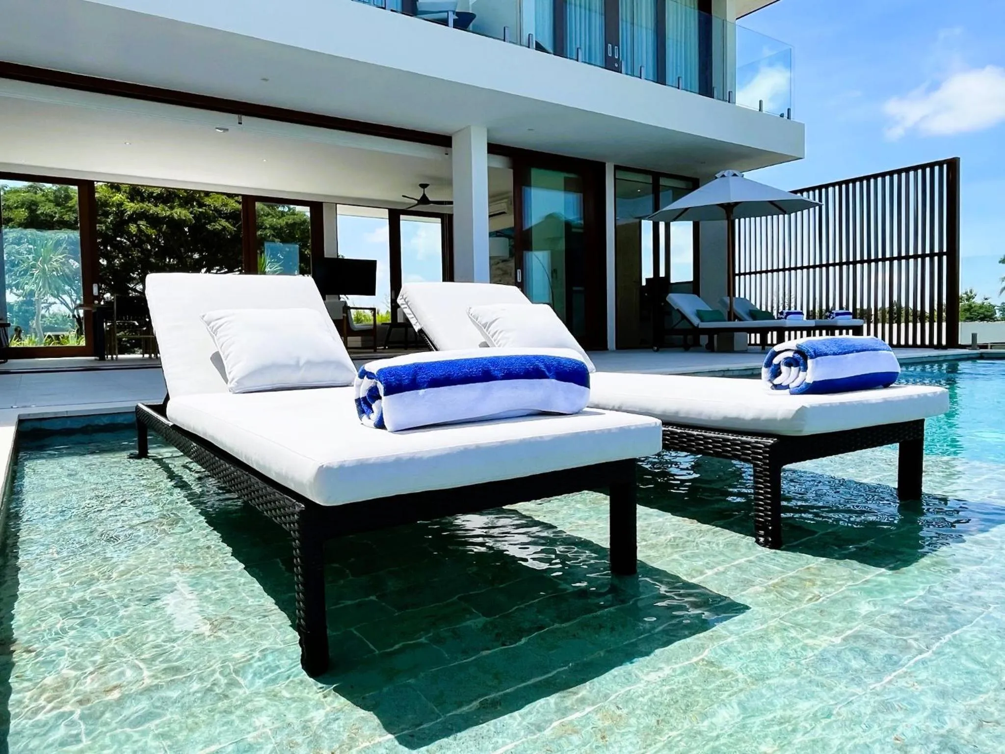 sunbed in Selong Selo Resort and Villas