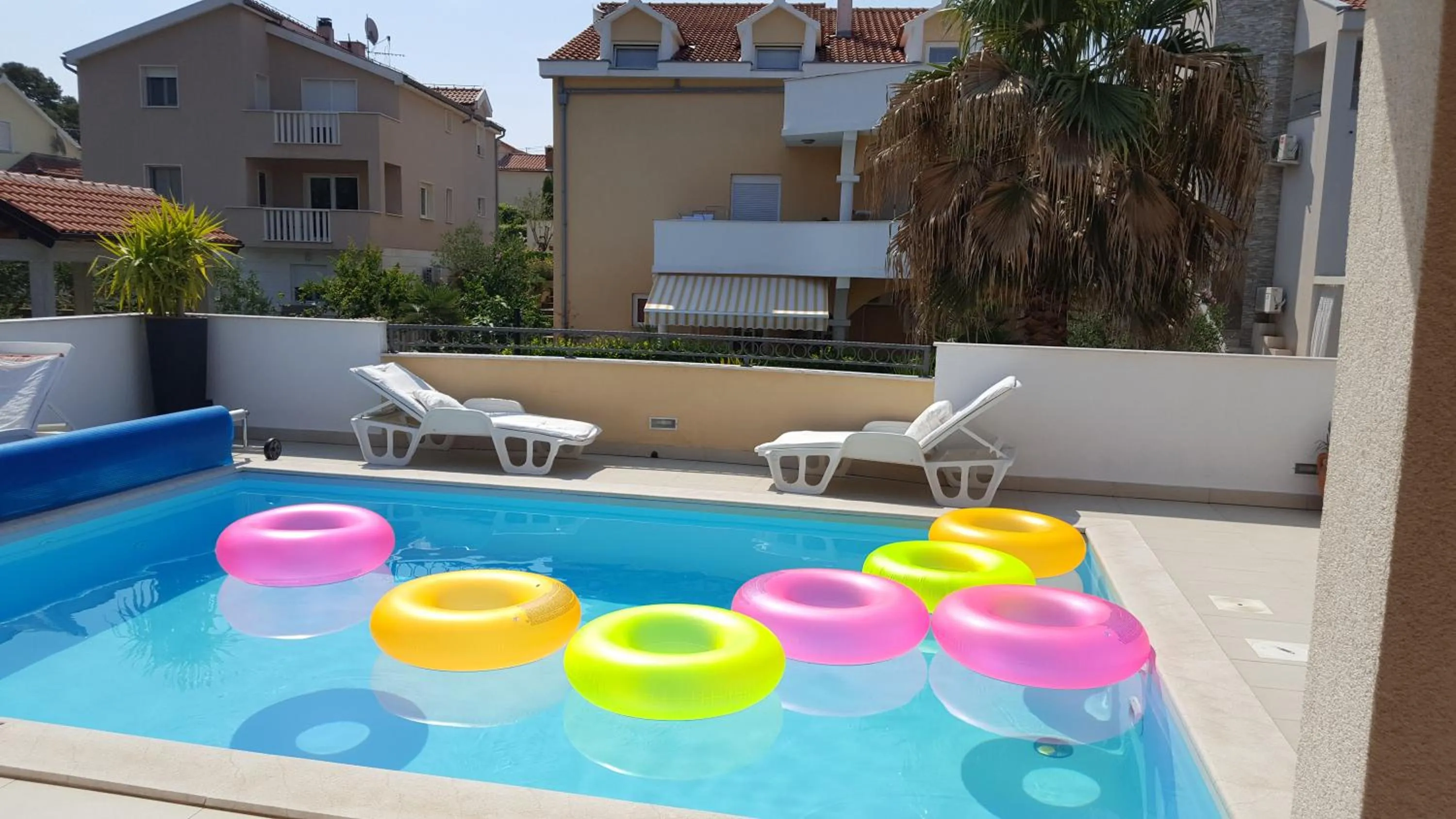 Balcony/Terrace in Villa Vanilla with Heated Pool