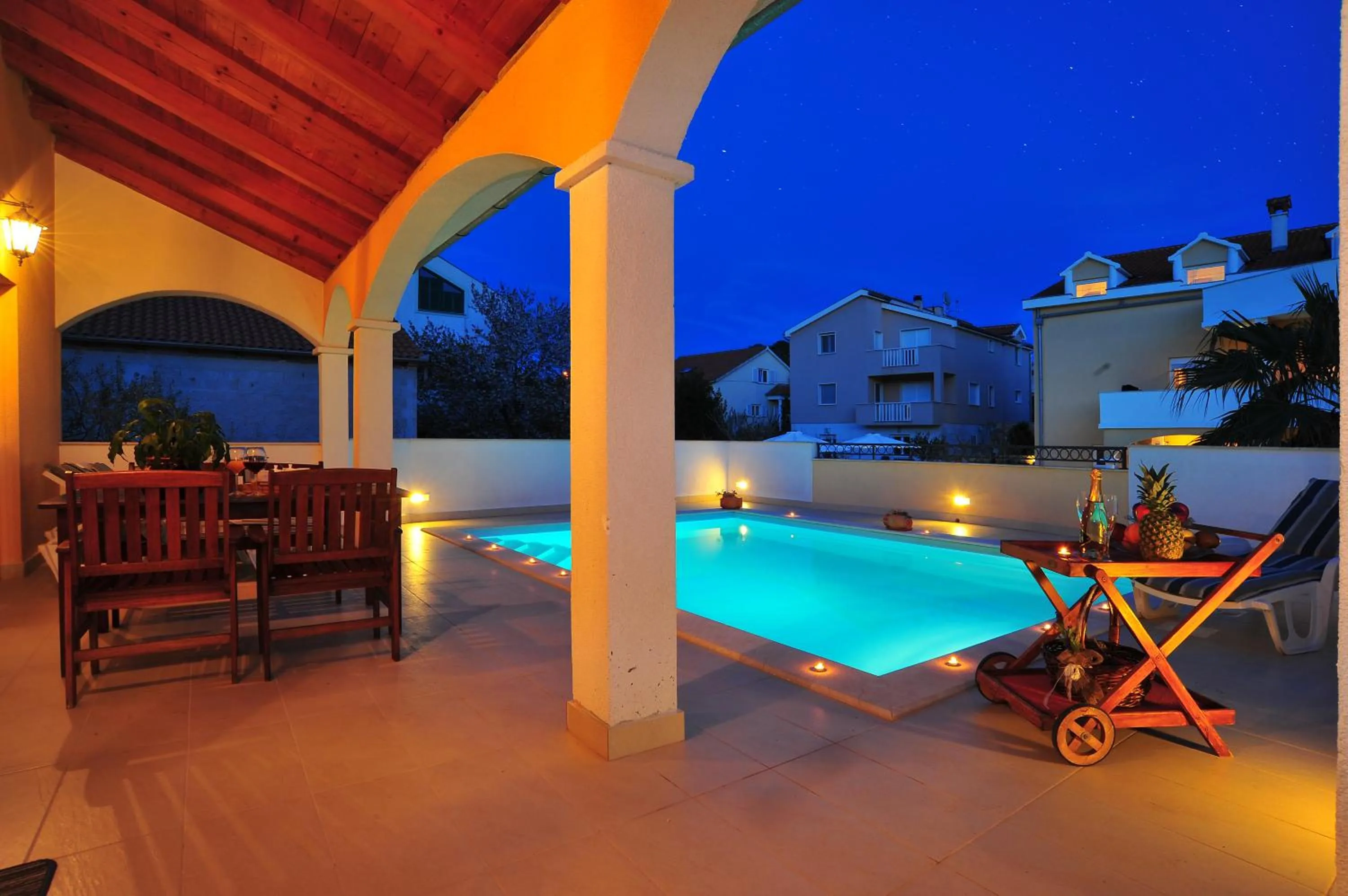 Balcony/Terrace in Villa Vanilla with Heated Pool