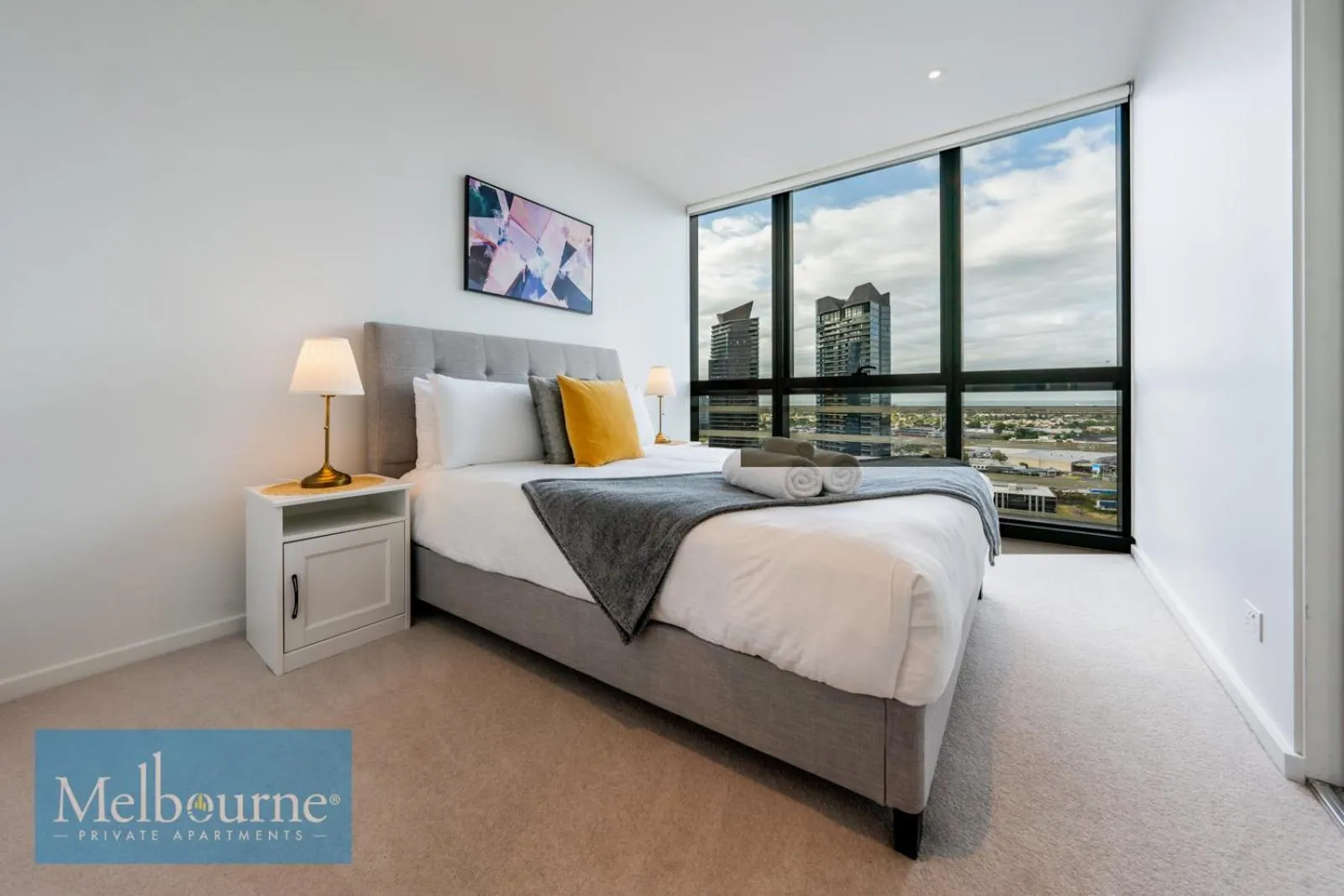 Bedroom, Bed in Melbourne Private Apartments - Collins Street Waterfront, Docklands