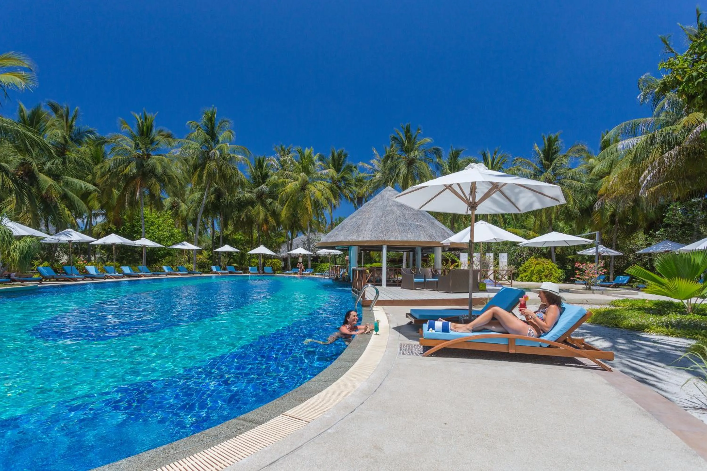 Pool view in Bandos Maldives