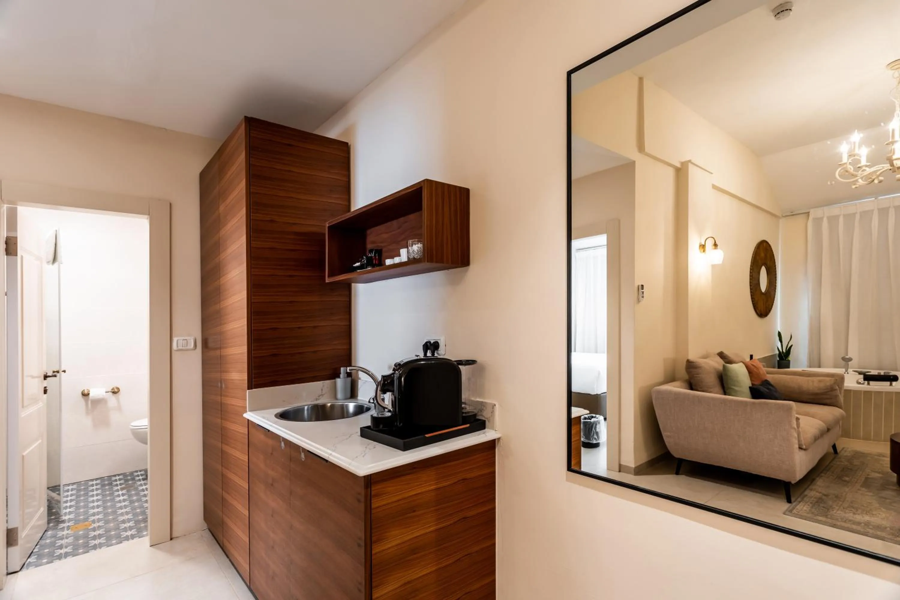 Kitchen or kitchenette in Amirey Hagalil Boutique Hotel