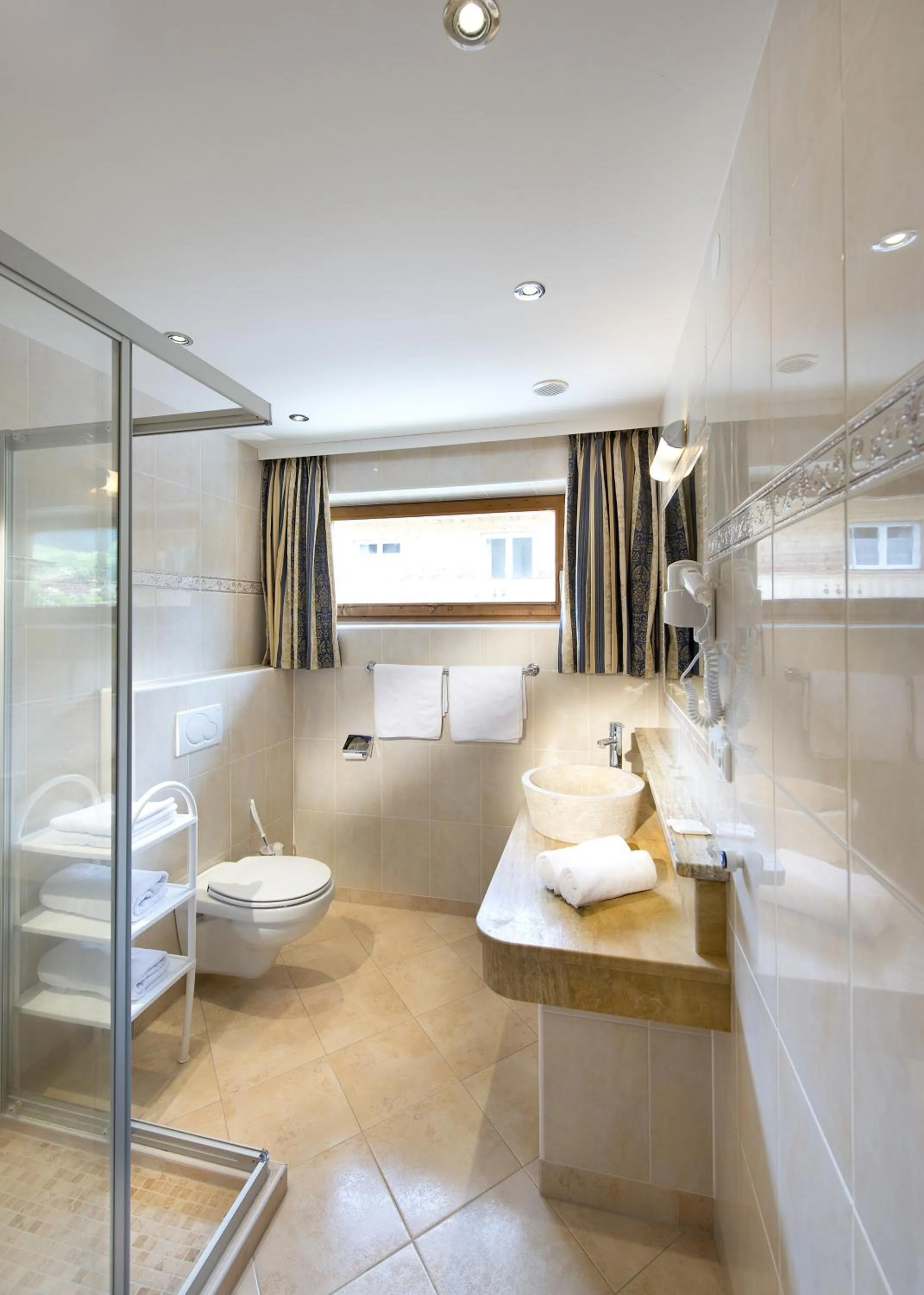 Bathroom, Bed in Hotel Wiesenegg