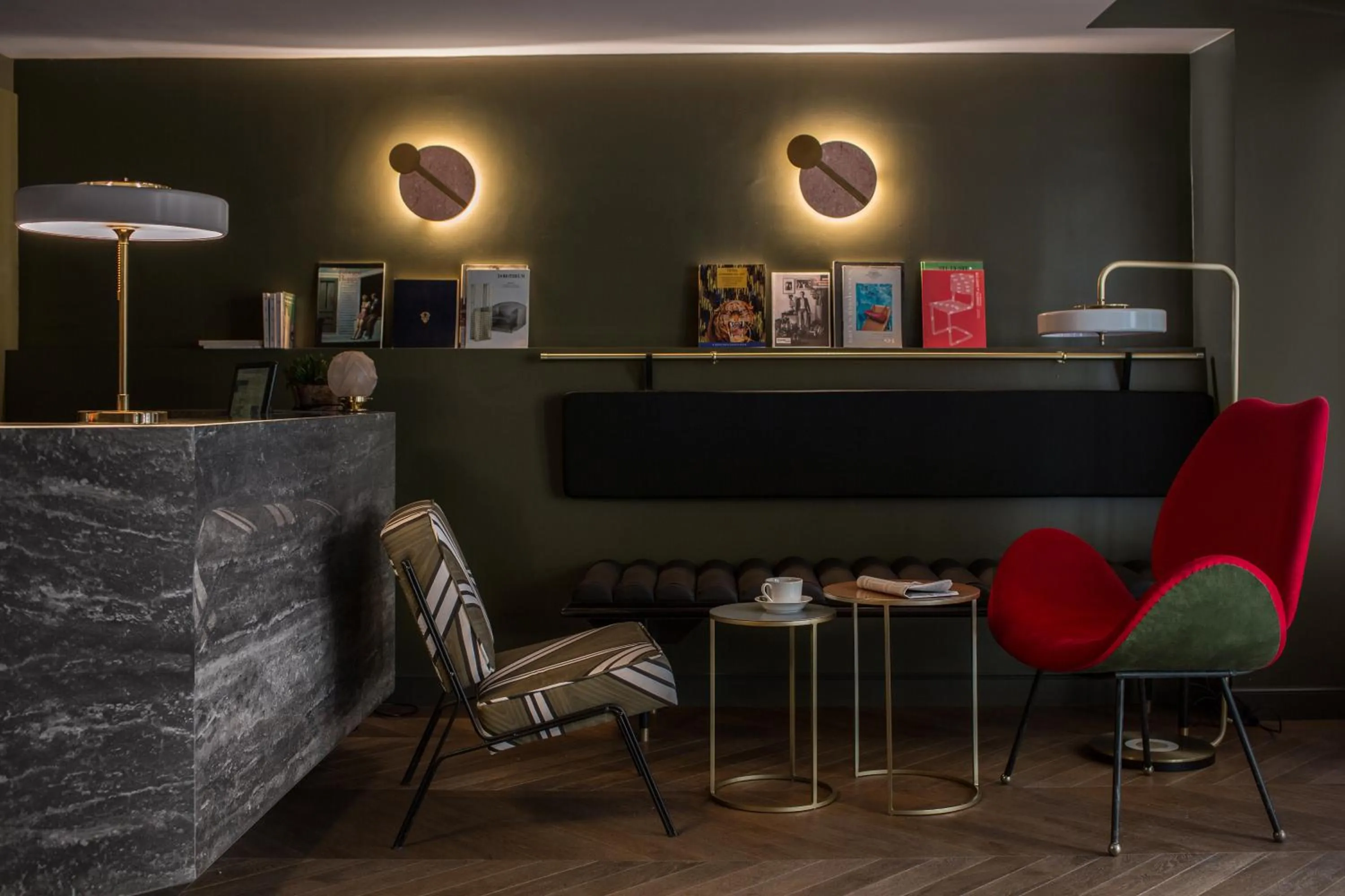 Lobby or reception in Hôtel Louvre Piemont