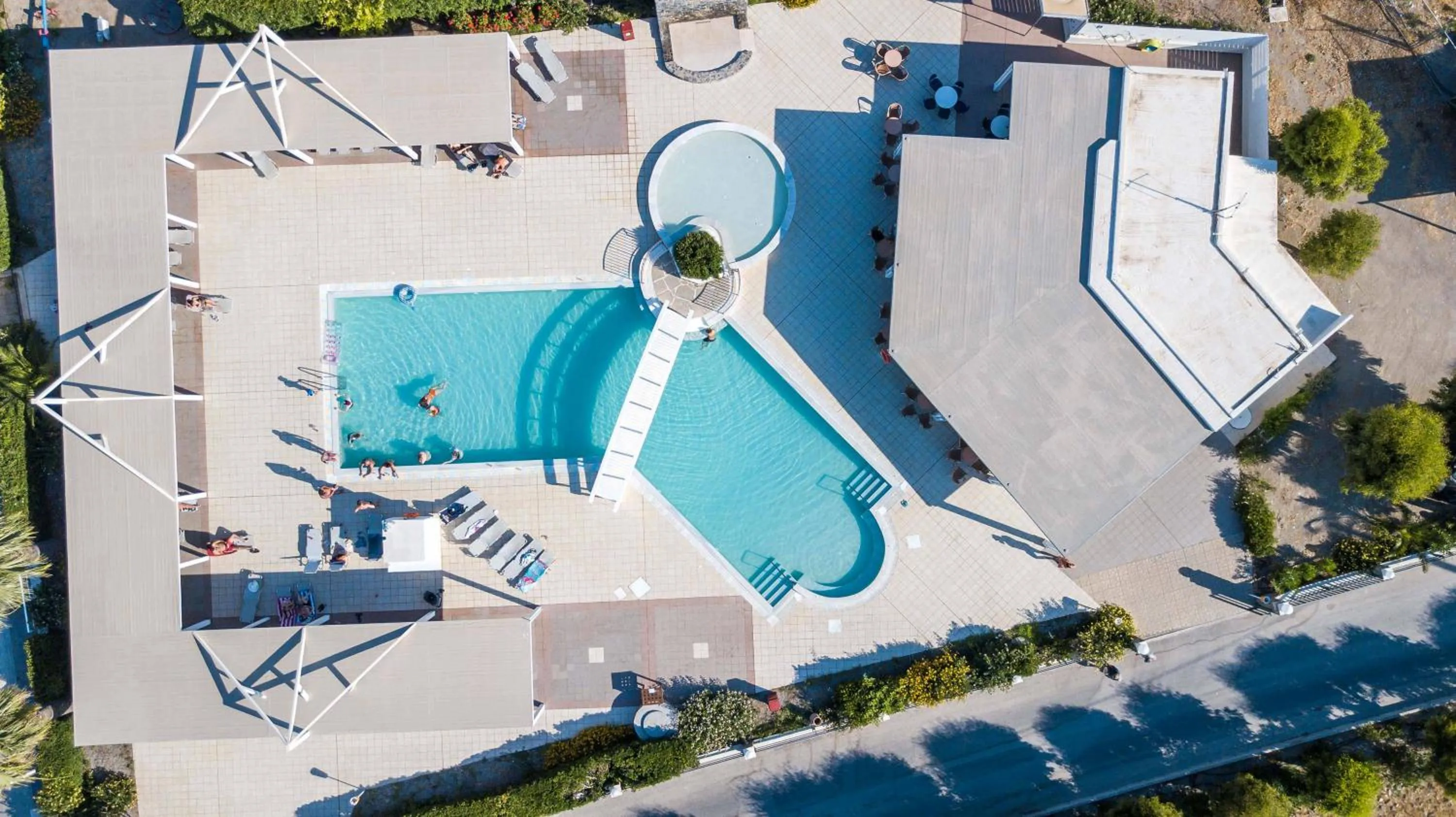 Pool view in Lindos White Hotel & Suites