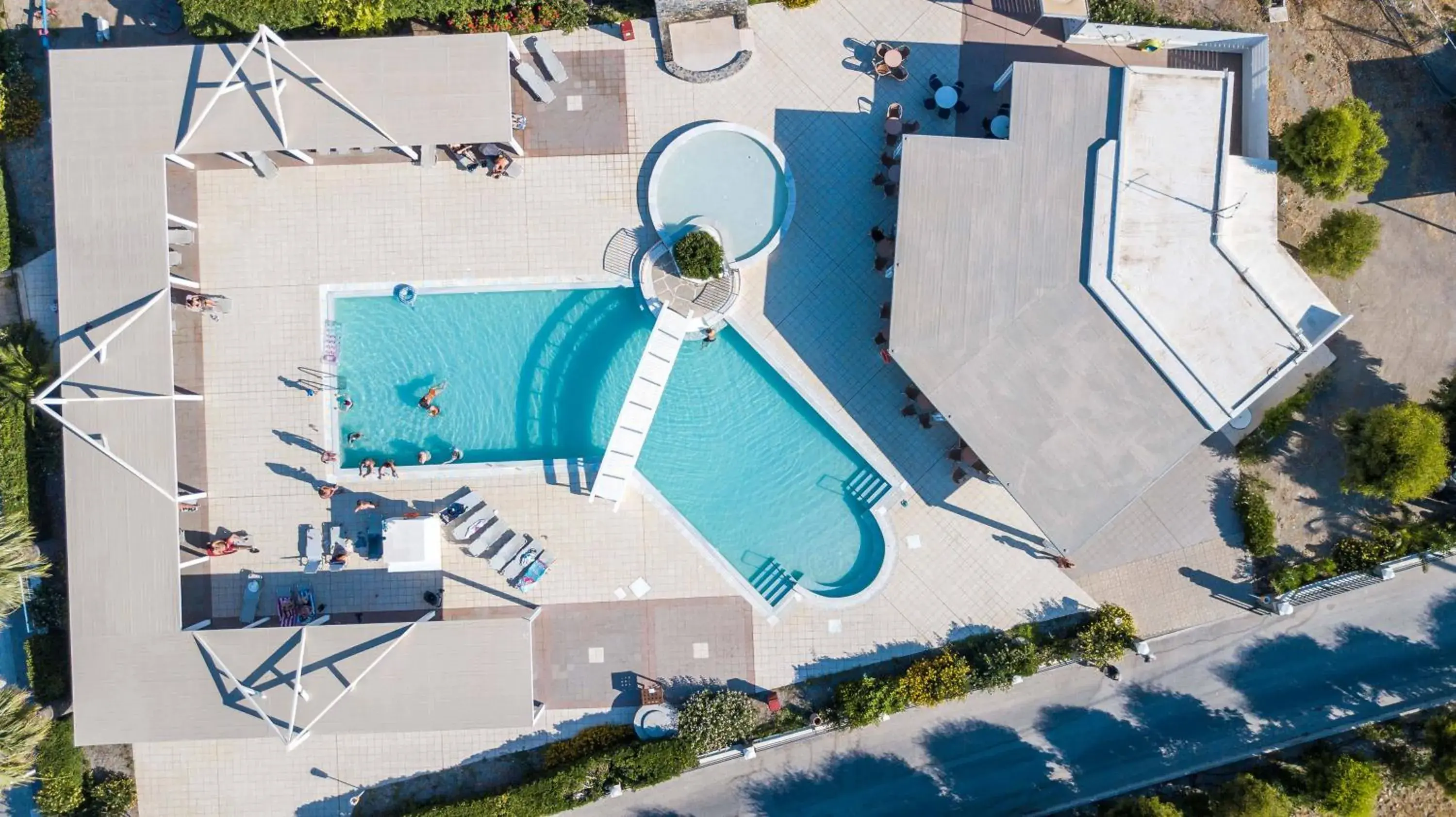 Pool view in Lindos White Hotel & Suites Pool view in Lindos White Hotel & Suites