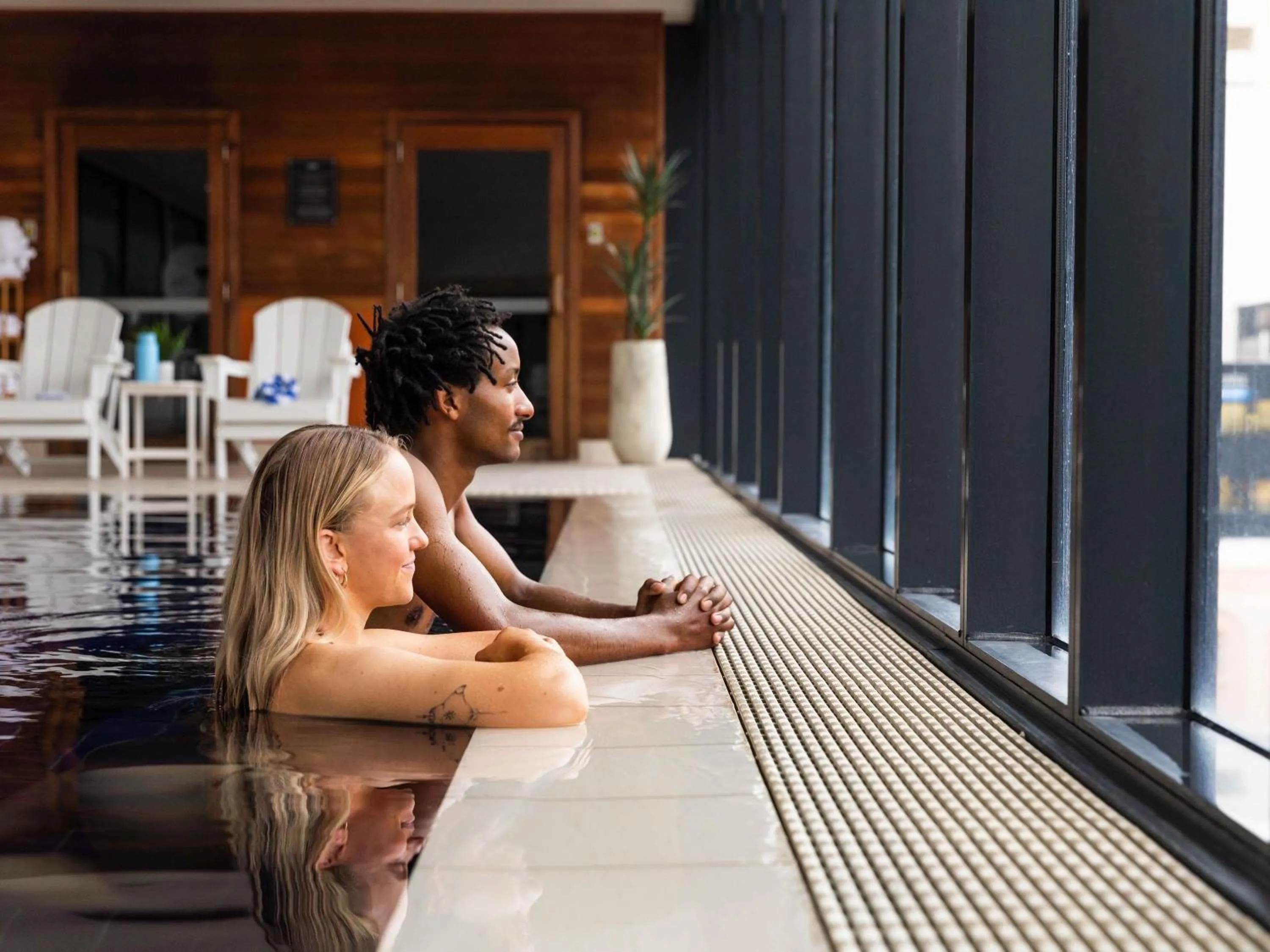 Pool view in Ibis Styles Hobart