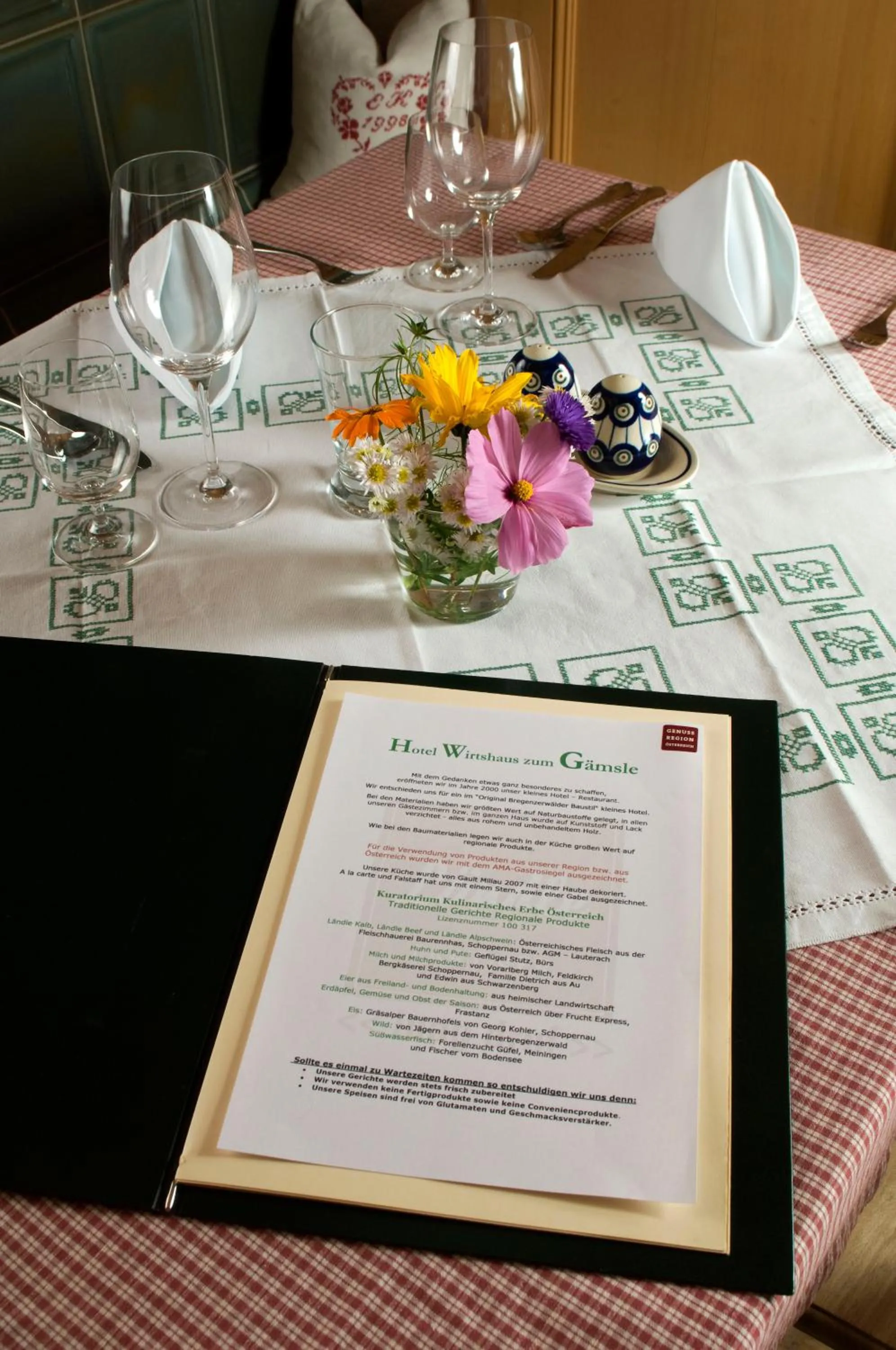 Food and drinks in Gaemsle - Rueckzugsort in den Bergen