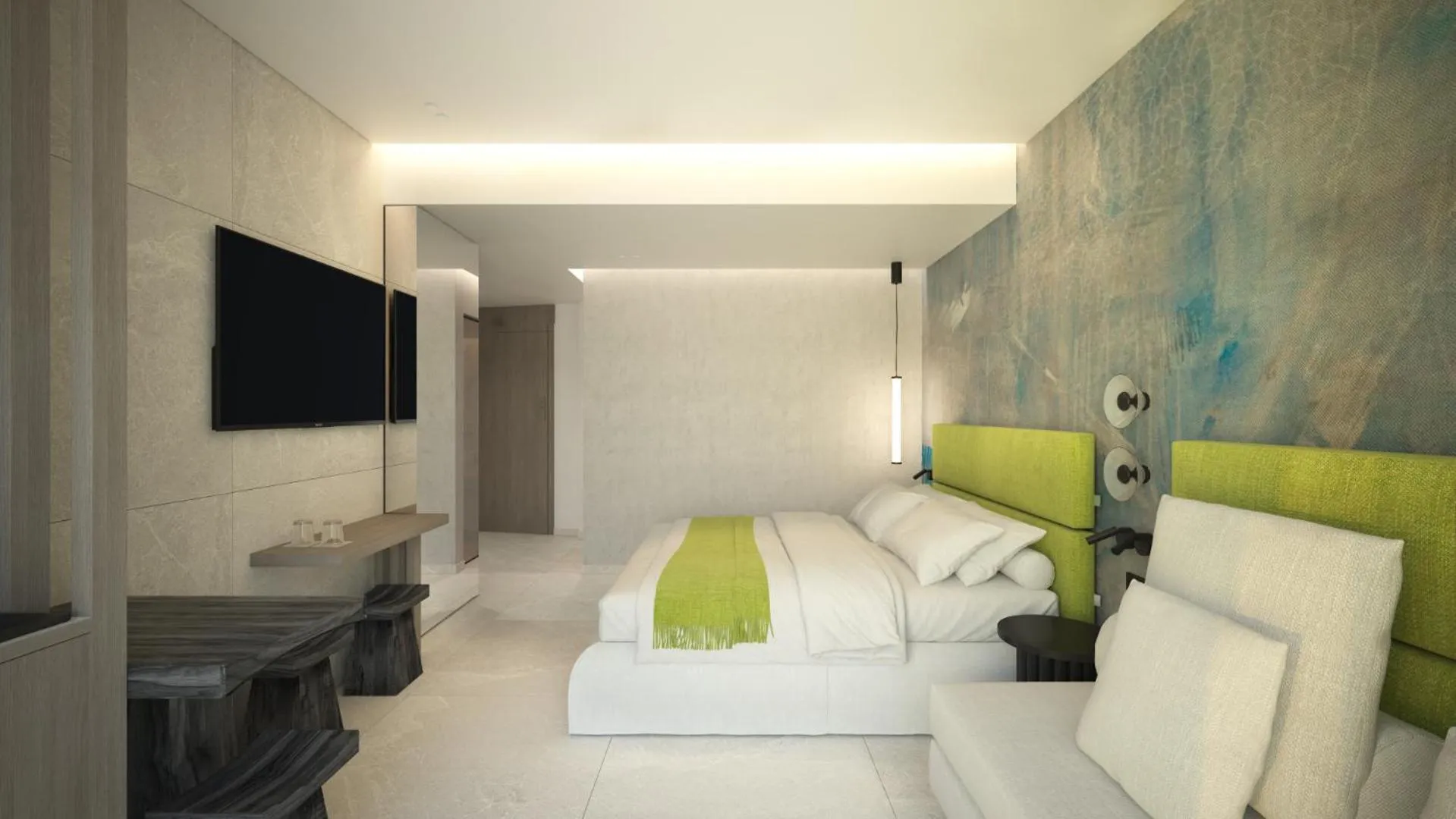 Bed in Leonidas Hotel & Apartments