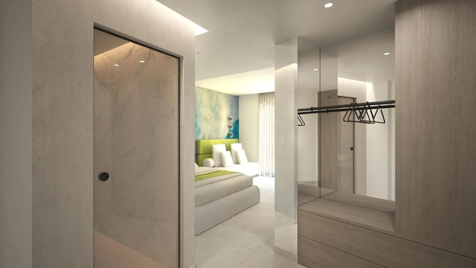 Shower, Bed in Leonidas Hotel & Apartments