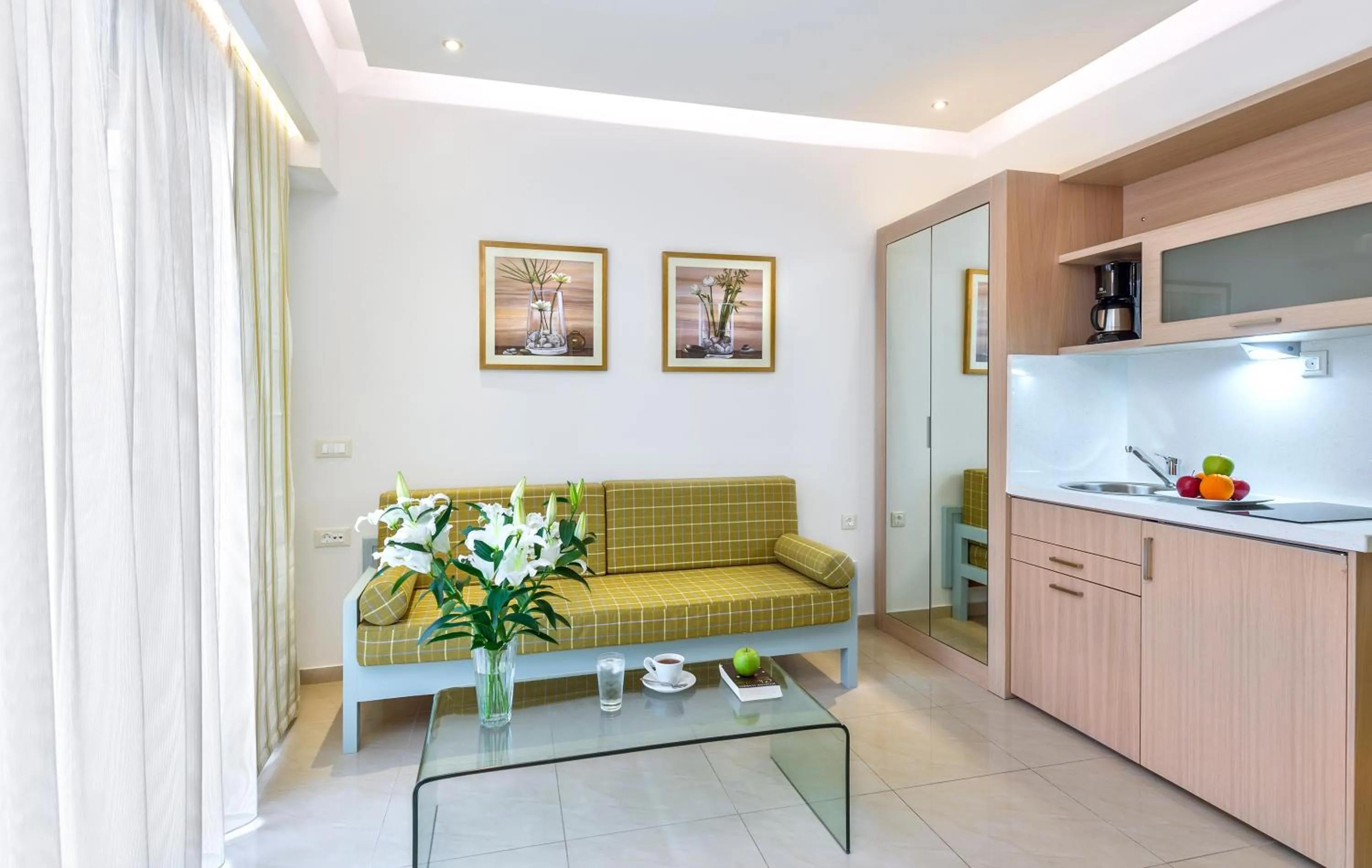 Kitchen or kitchenette in Leonidas Hotel & Apartments