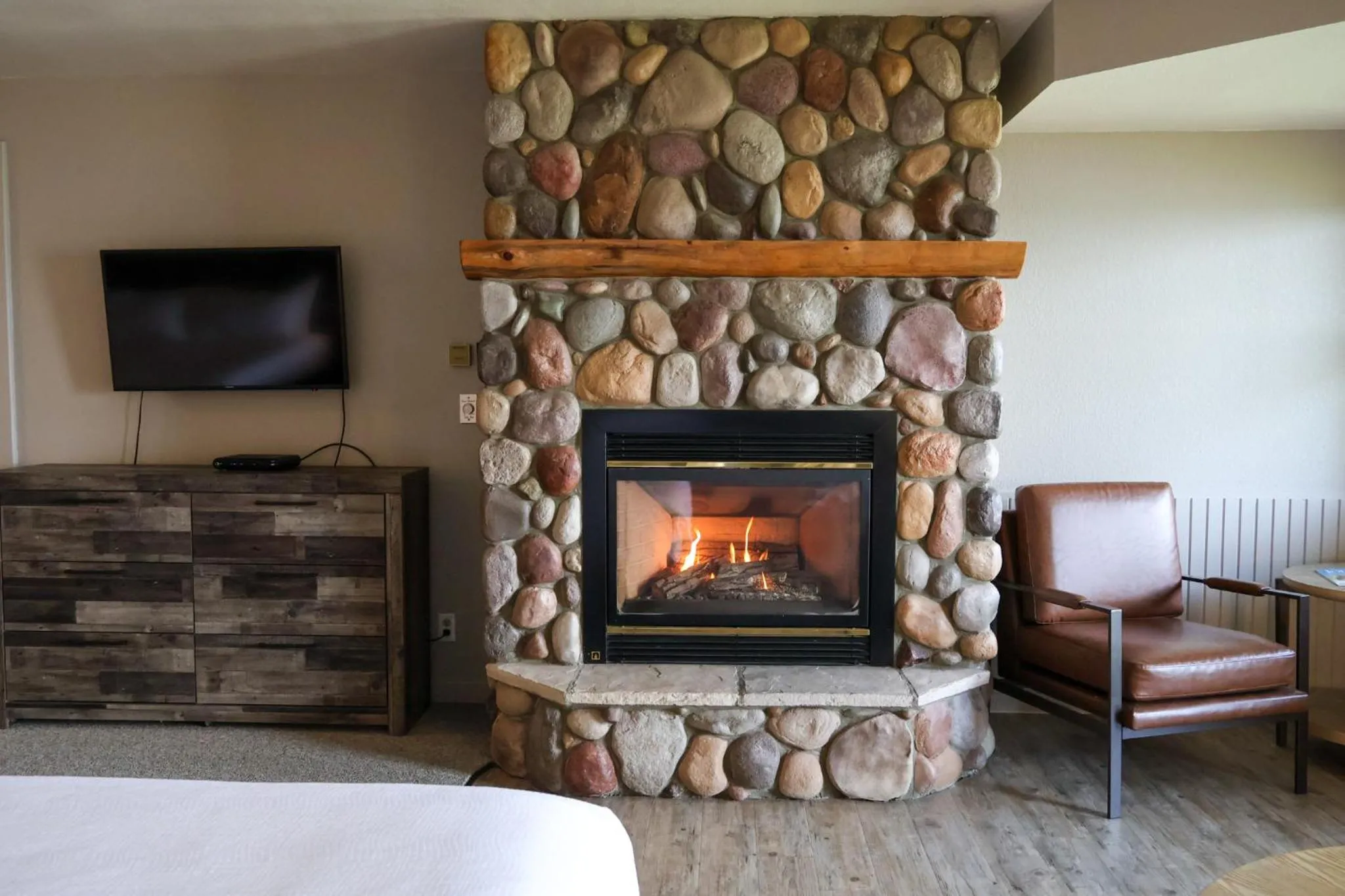 fireplace in Quarterdeck Resort
