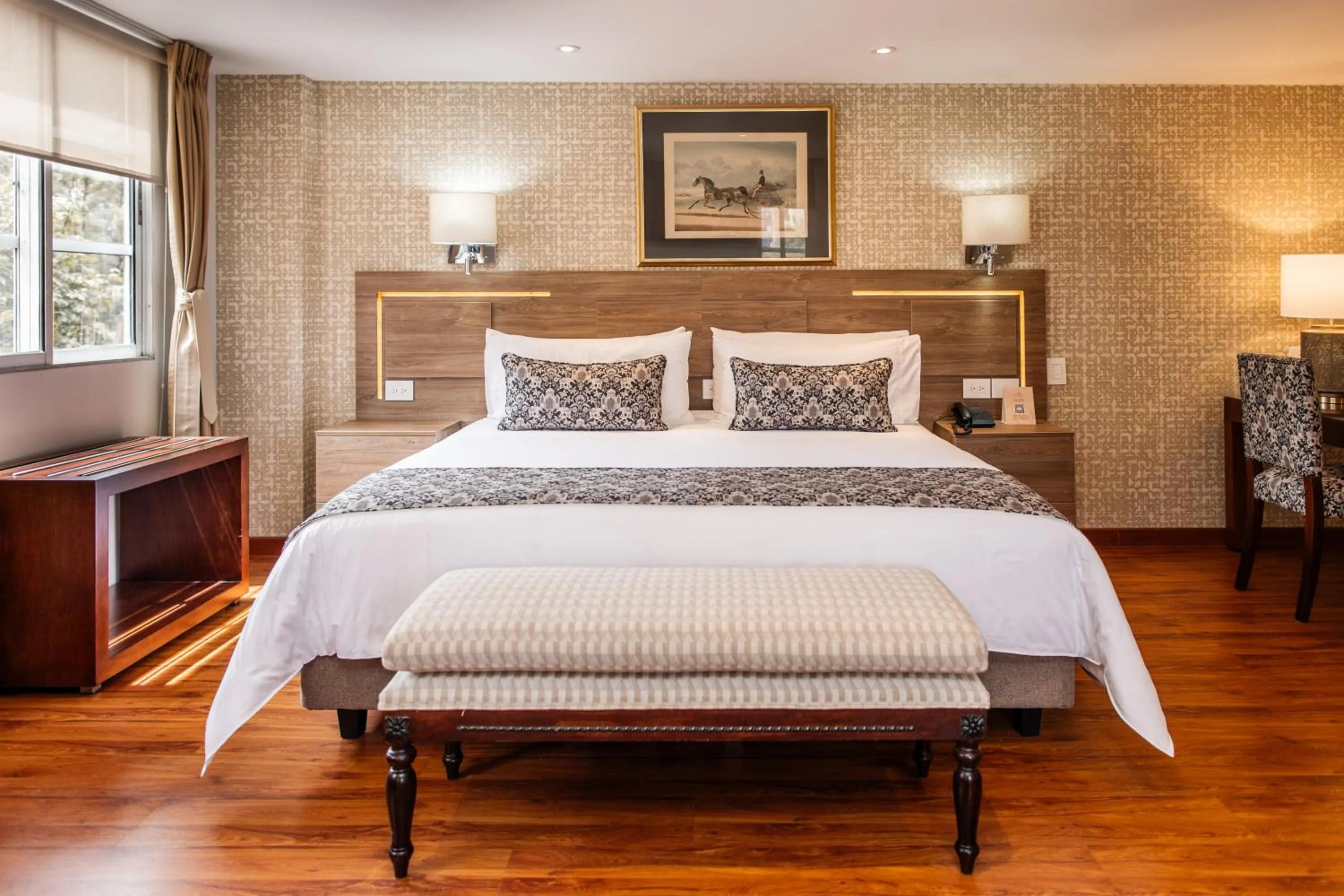 Bed in Hotel Portón de la Cabrera