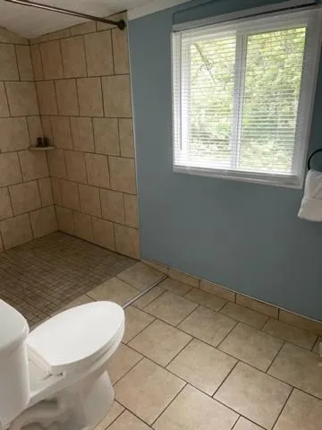 Shower in Riverside Lodge at Chimney Rock
