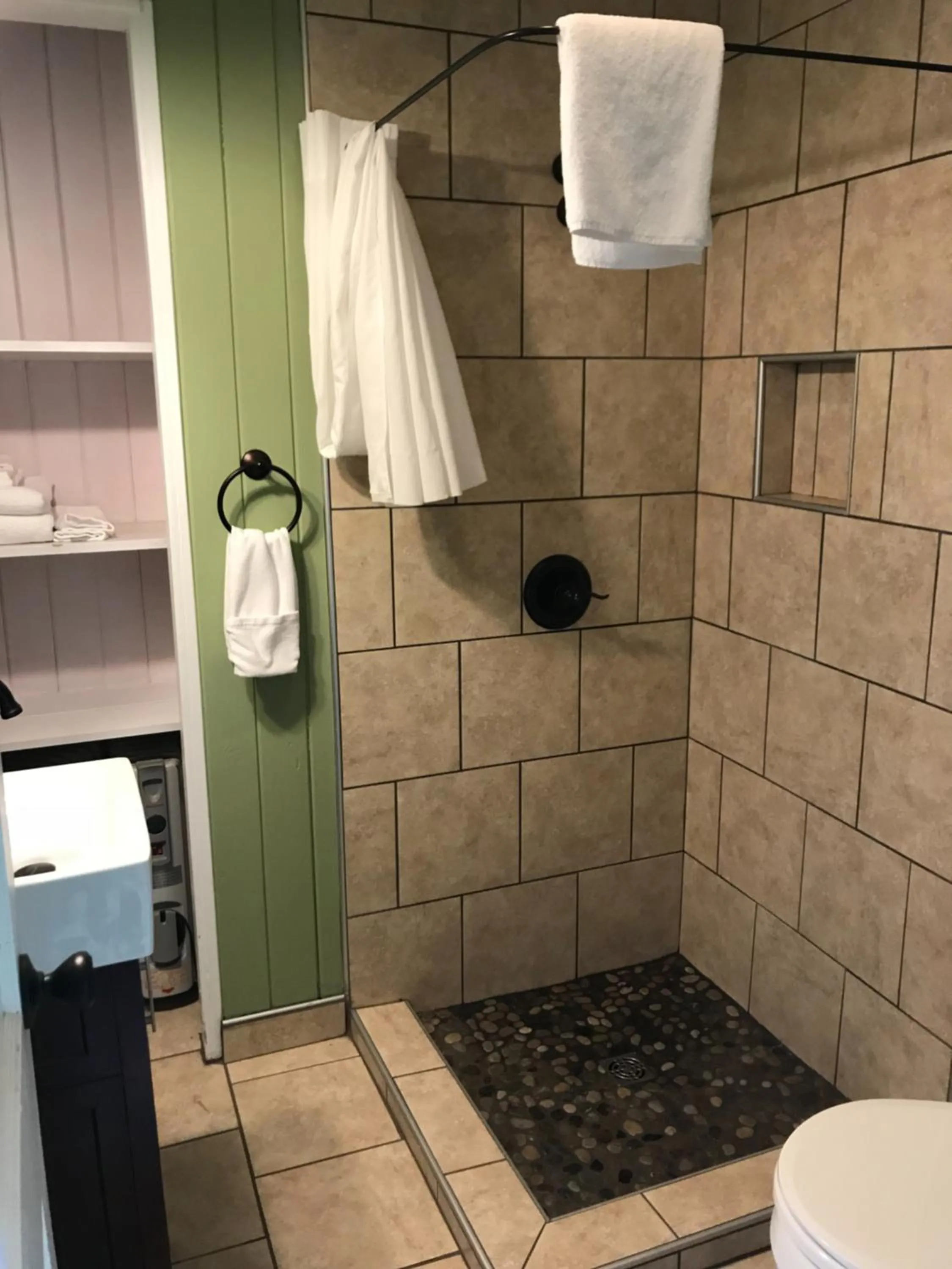 Shower in Riverside Lodge at Chimney Rock
