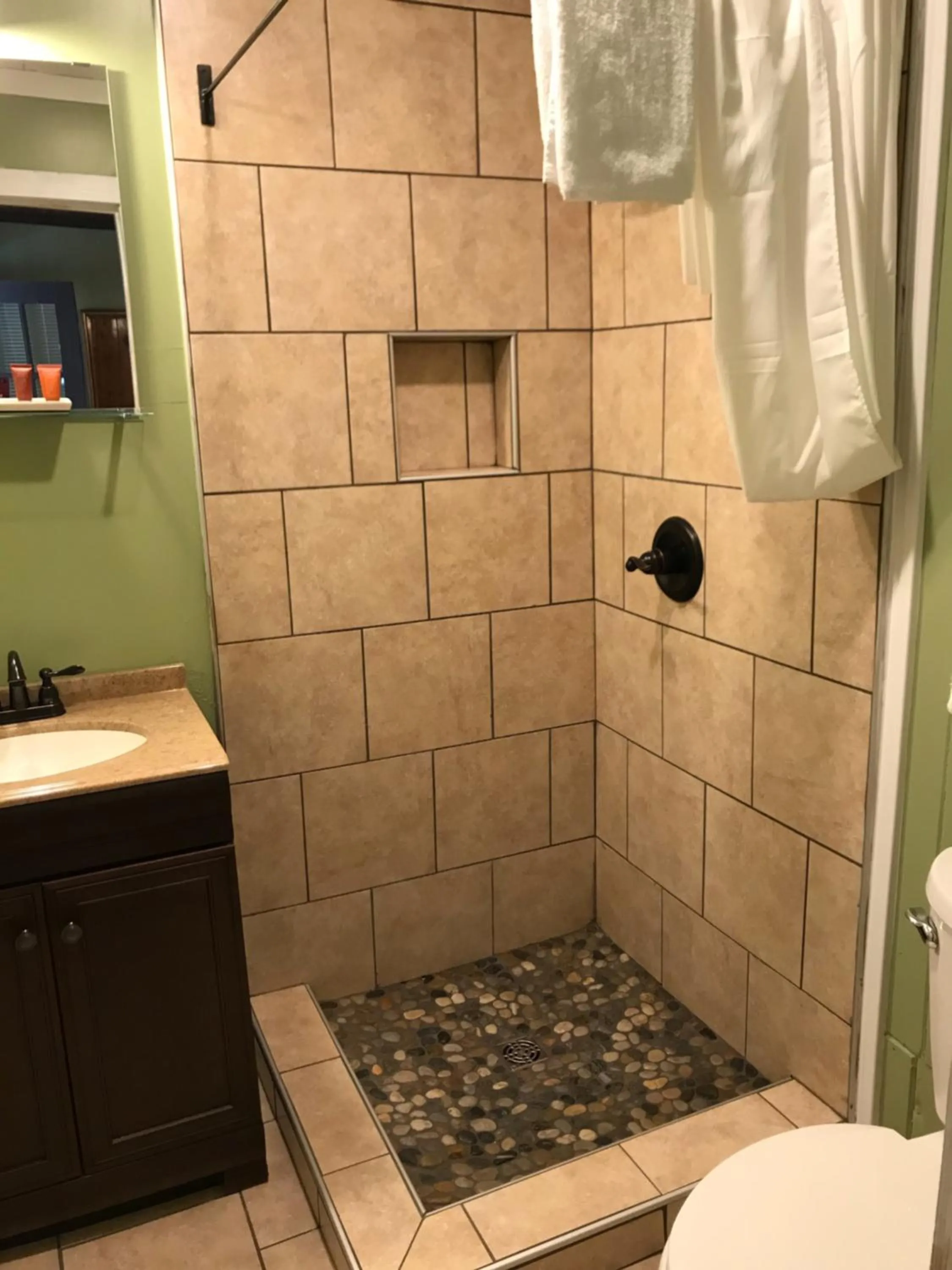 Shower in Riverside Lodge at Chimney Rock