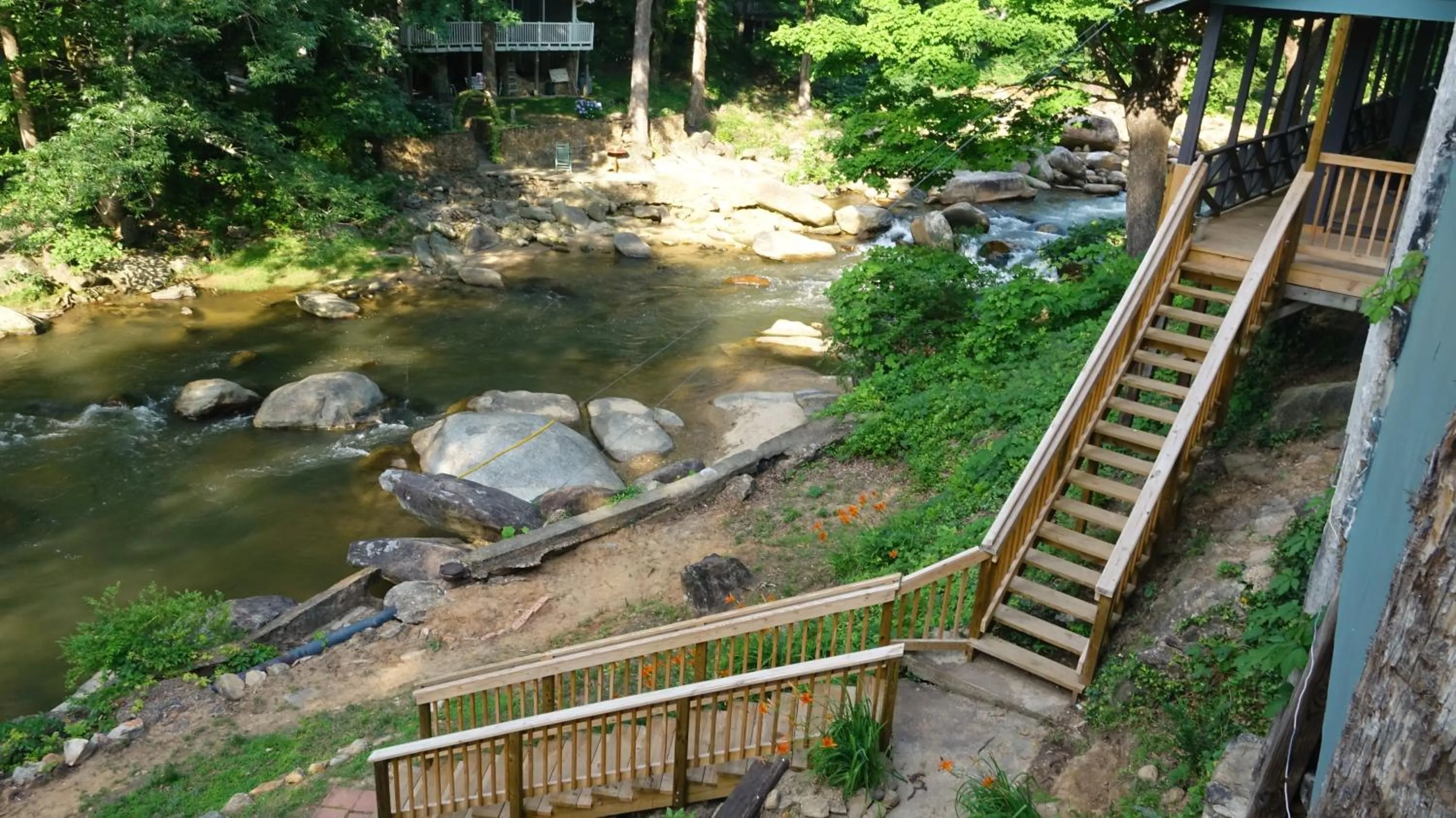 Fishing in Riverside Lodge at Chimney Rock