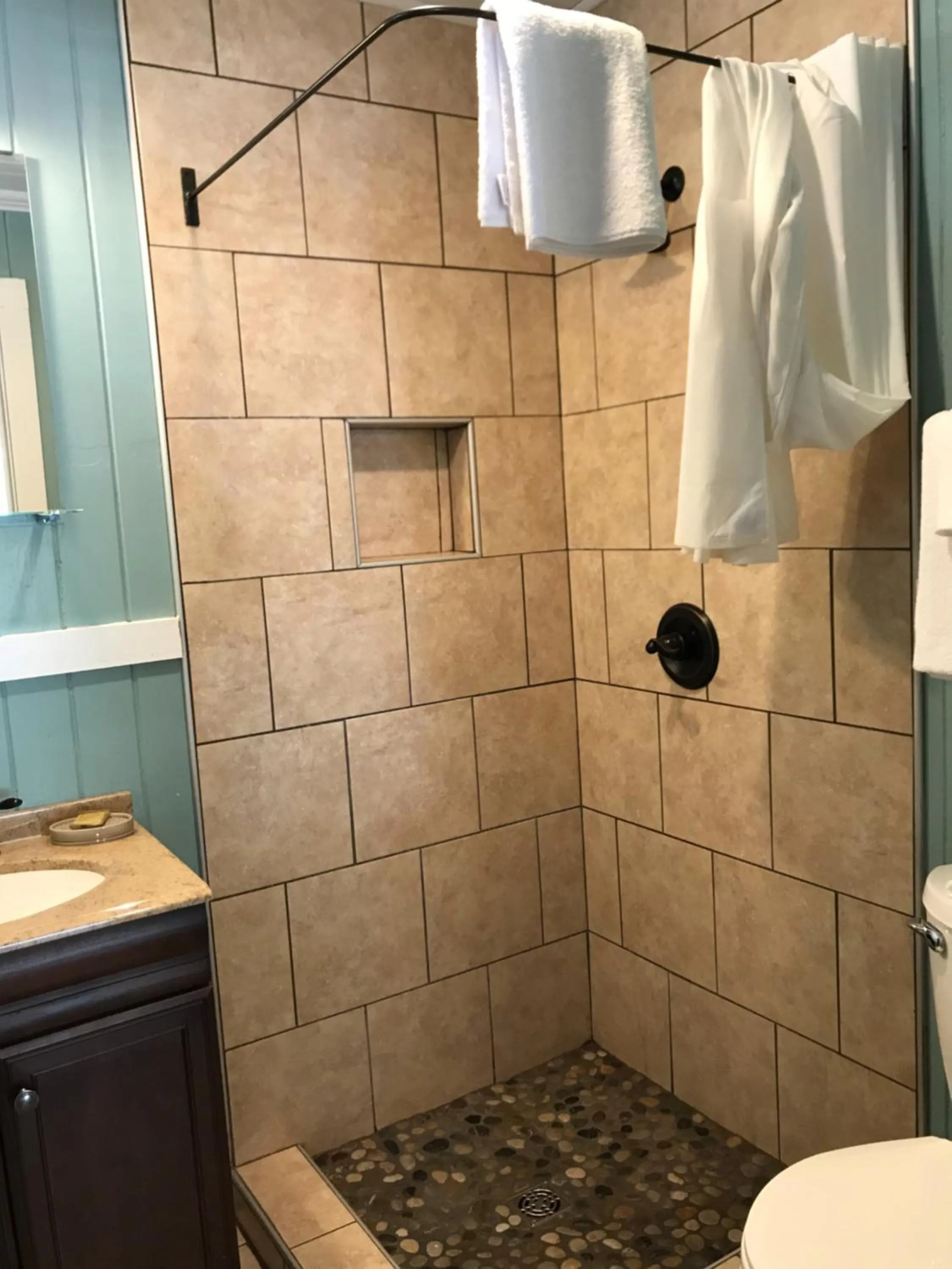 Bathroom in Riverside Lodge at Chimney Rock