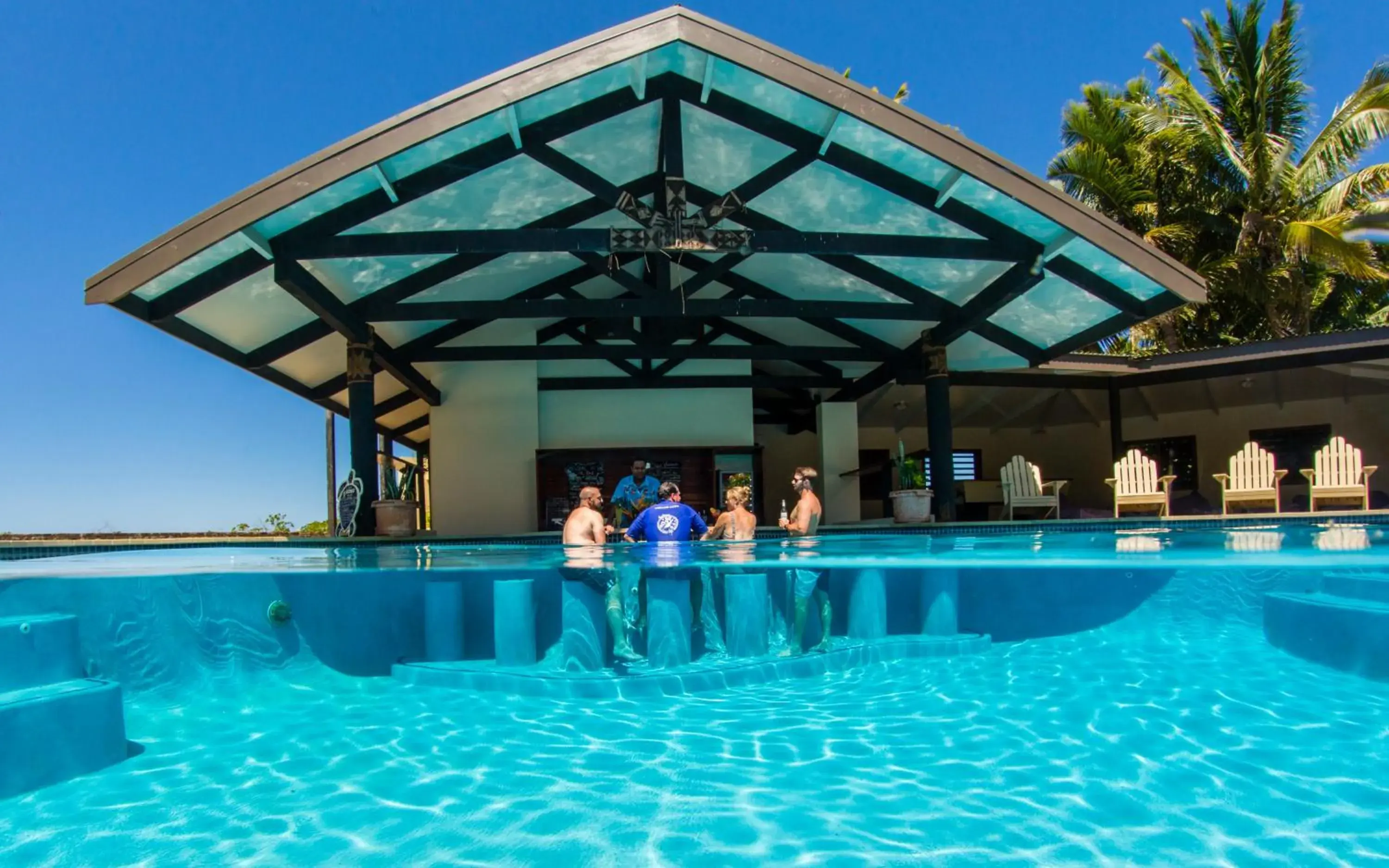 Swimming pool in Volivoli Beach Resort Swimming pool in Volivoli Beach Resort