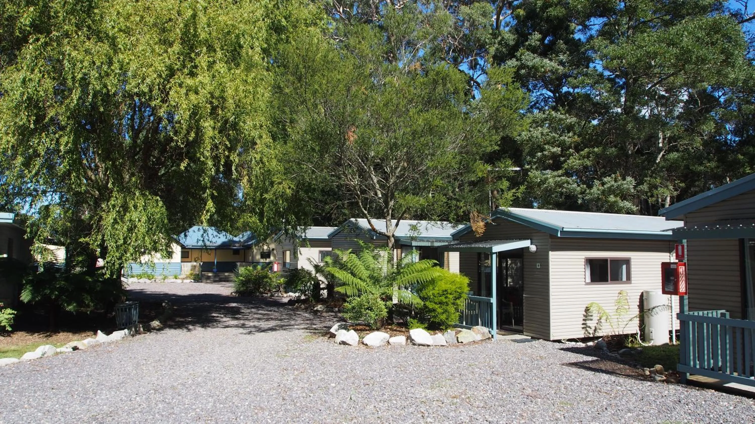 Property building in Strahan Retreat Holiday Park