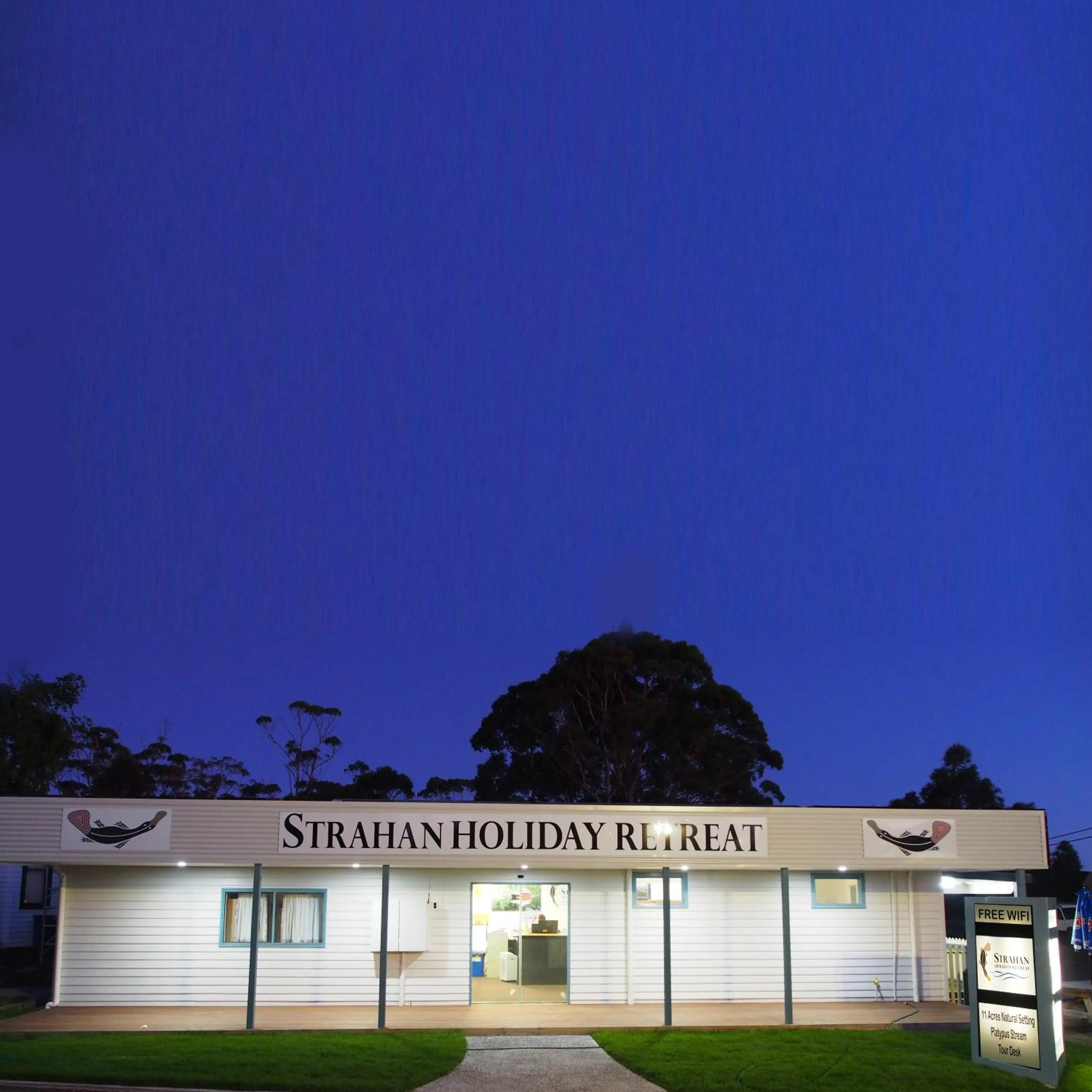 Property building in Strahan Retreat Holiday Park