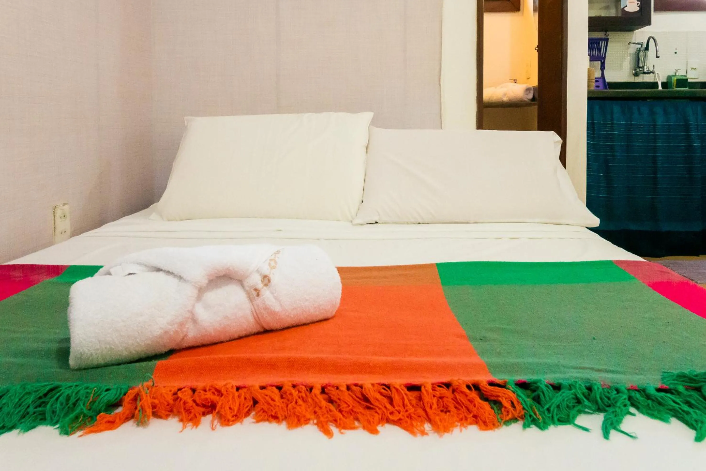 Bed in Recanto dos Pássaros Zen Apartamentos em meio de Natureza