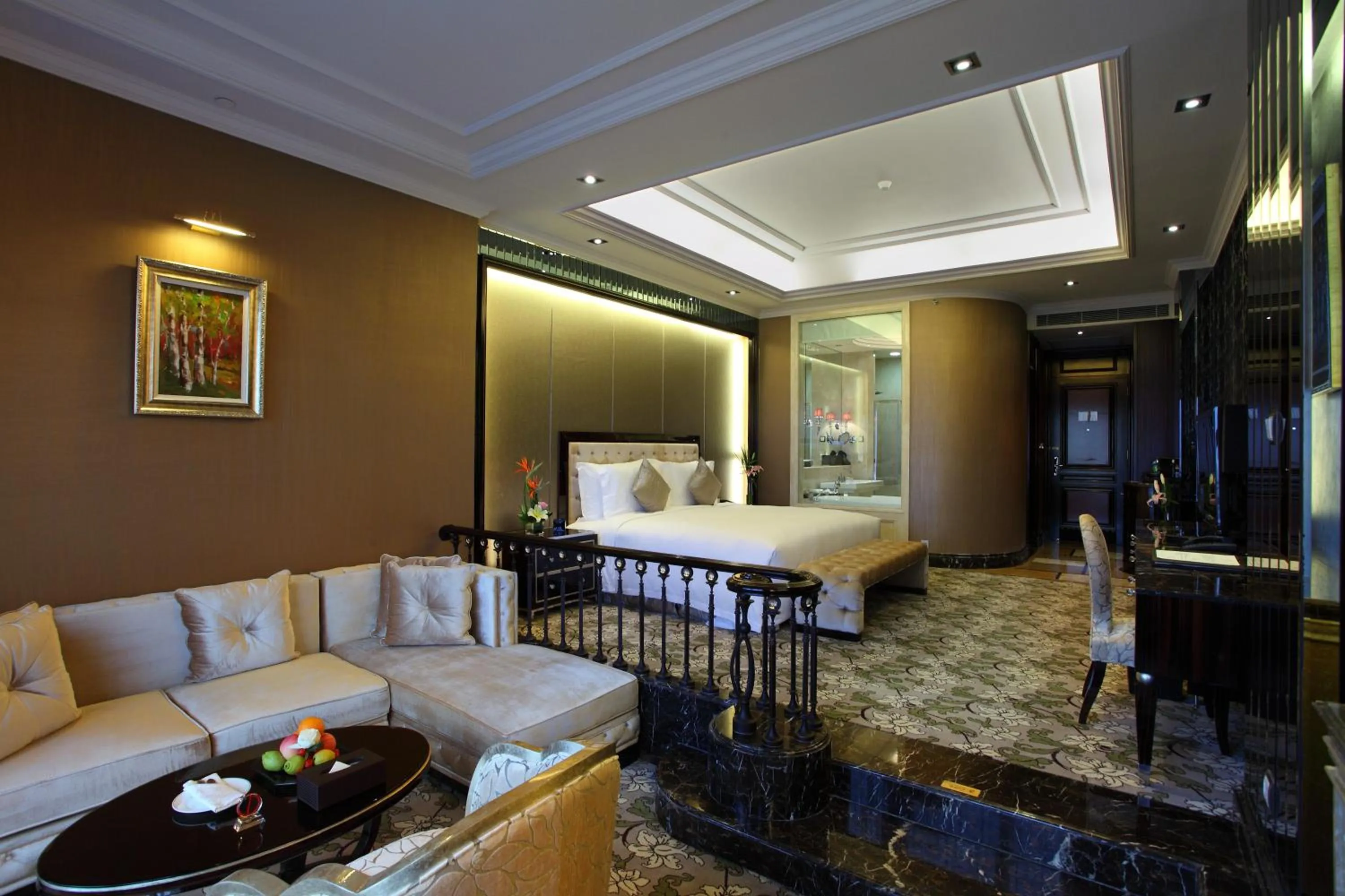 Living room, Bed in Chateau Star River Pudong Shanghai