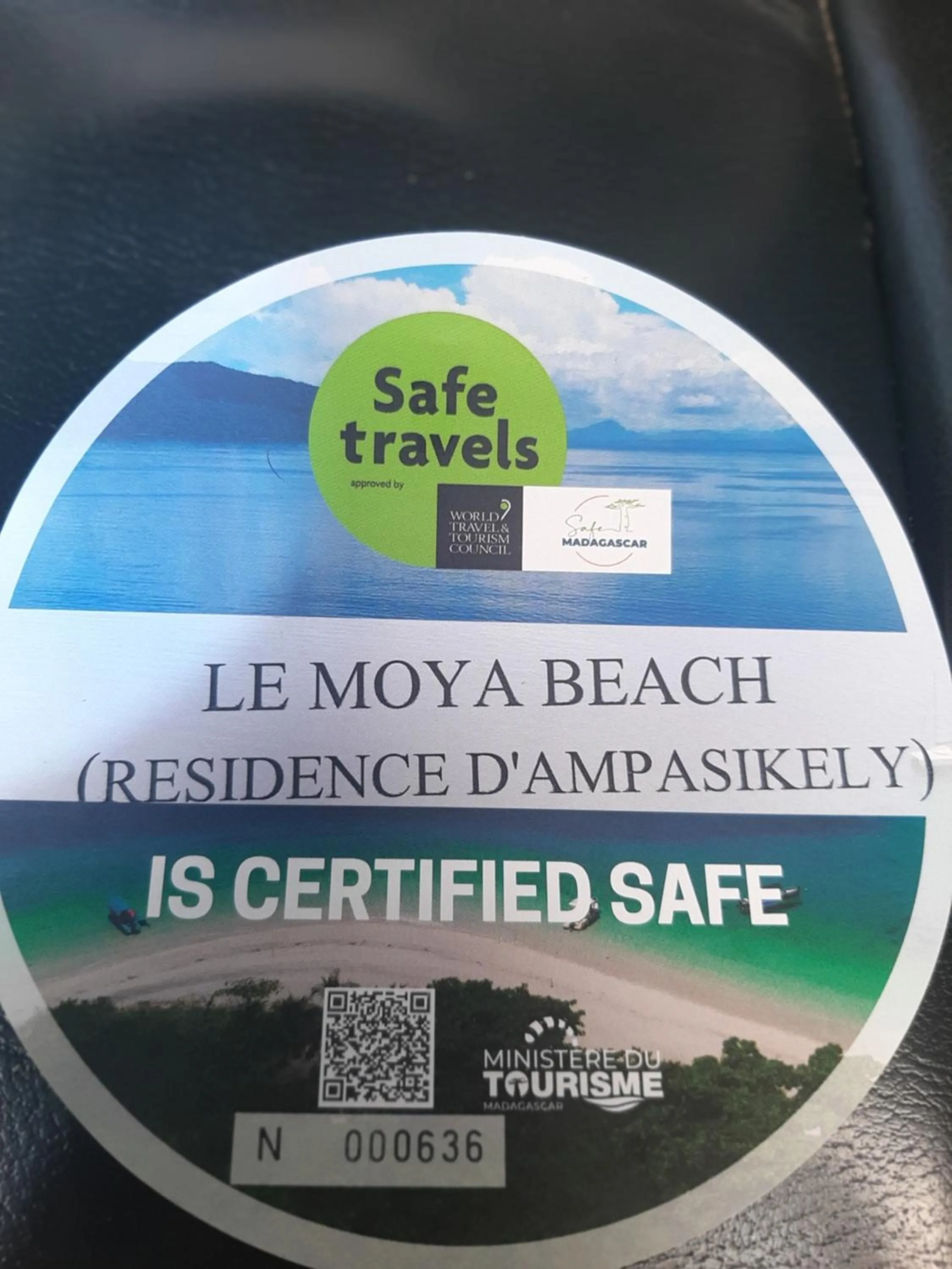 Certificate/Award in Le Moya Beach