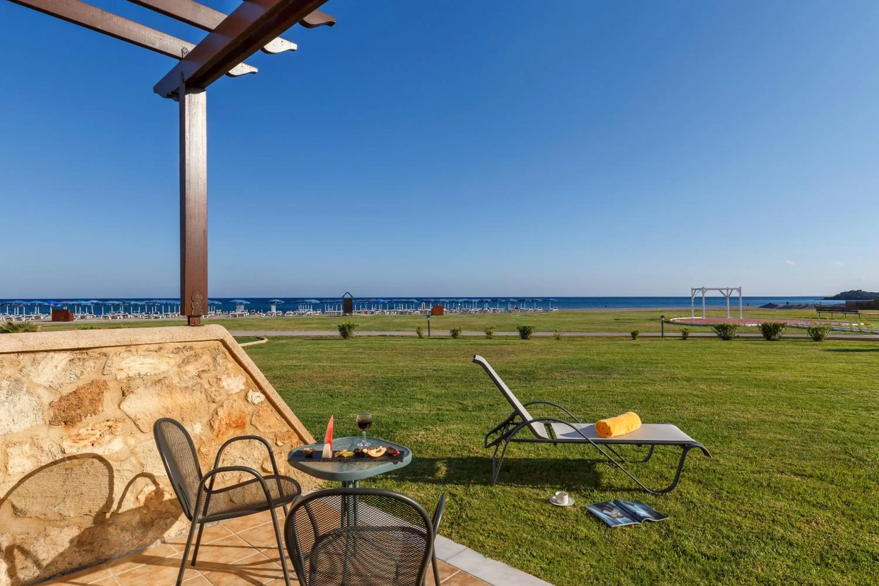 Superior Family Room Beachfront with Terrace in Lindos Princess Beach Hotel Superior Family Room Beachfront with Terrace in Lindos Princess Beach Hotel