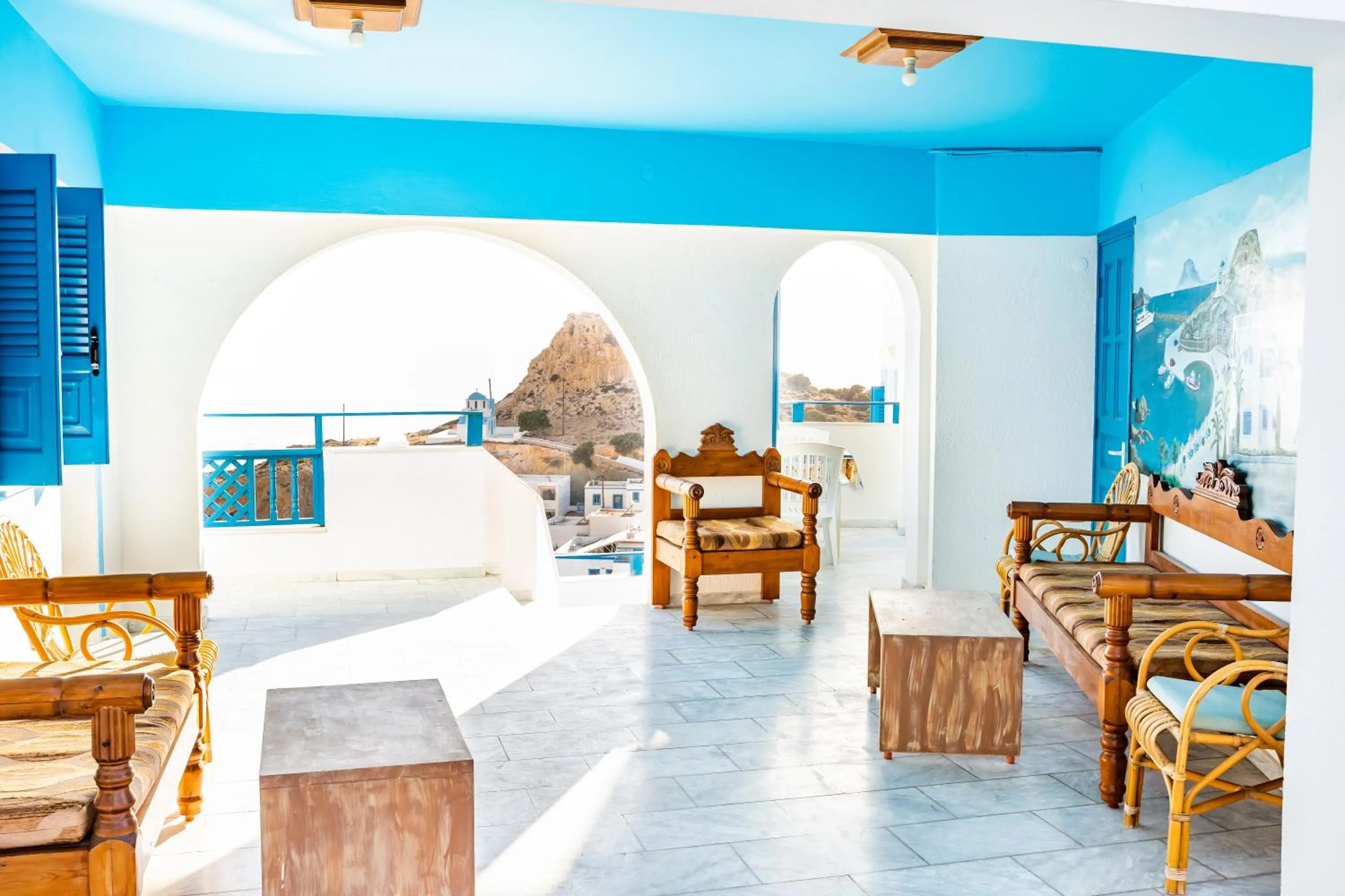 Bed in Arhontiko Hotel