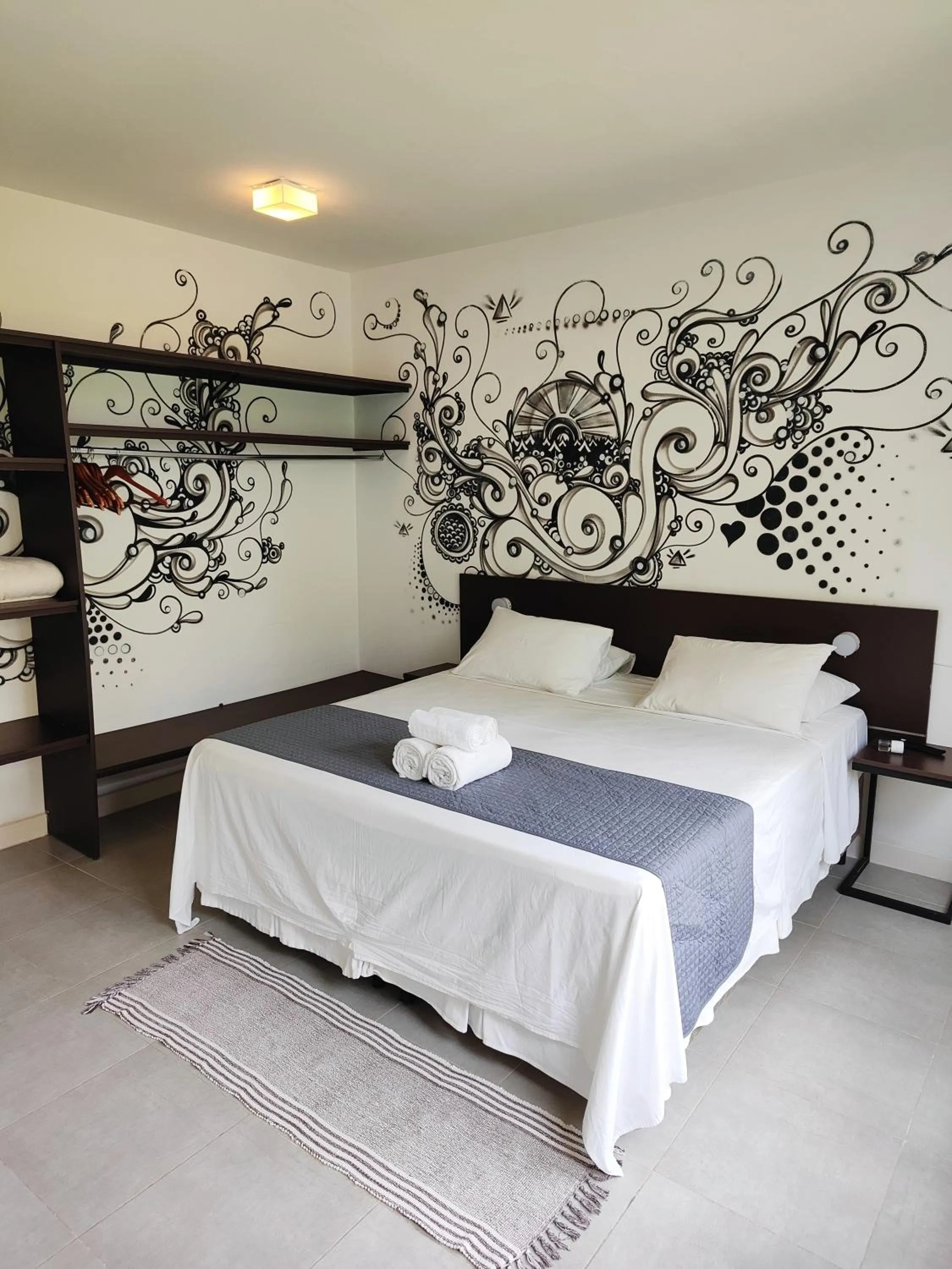 Bed in Villa dos Graffitis Pousada