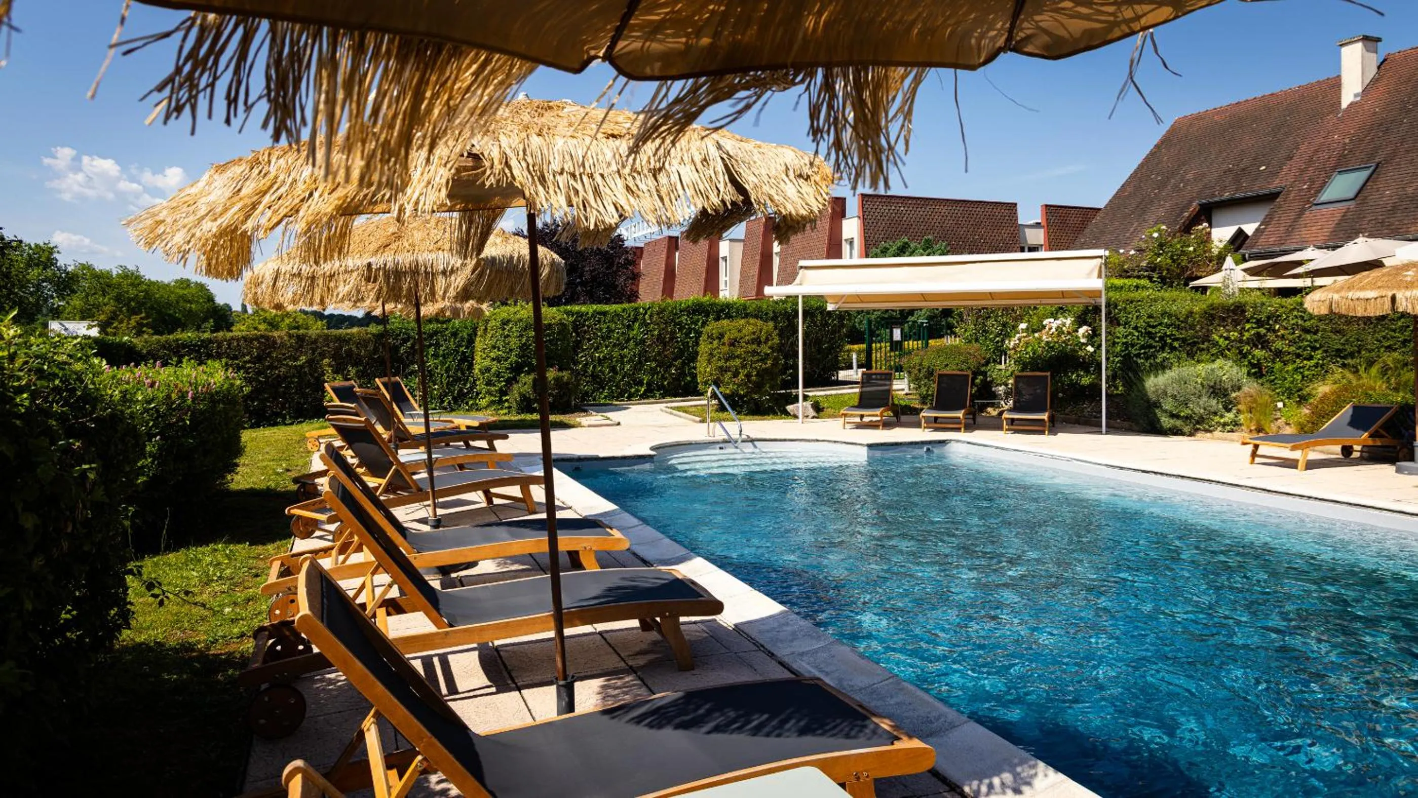 Swimming pool in Logis Hostellerie D'Aussois