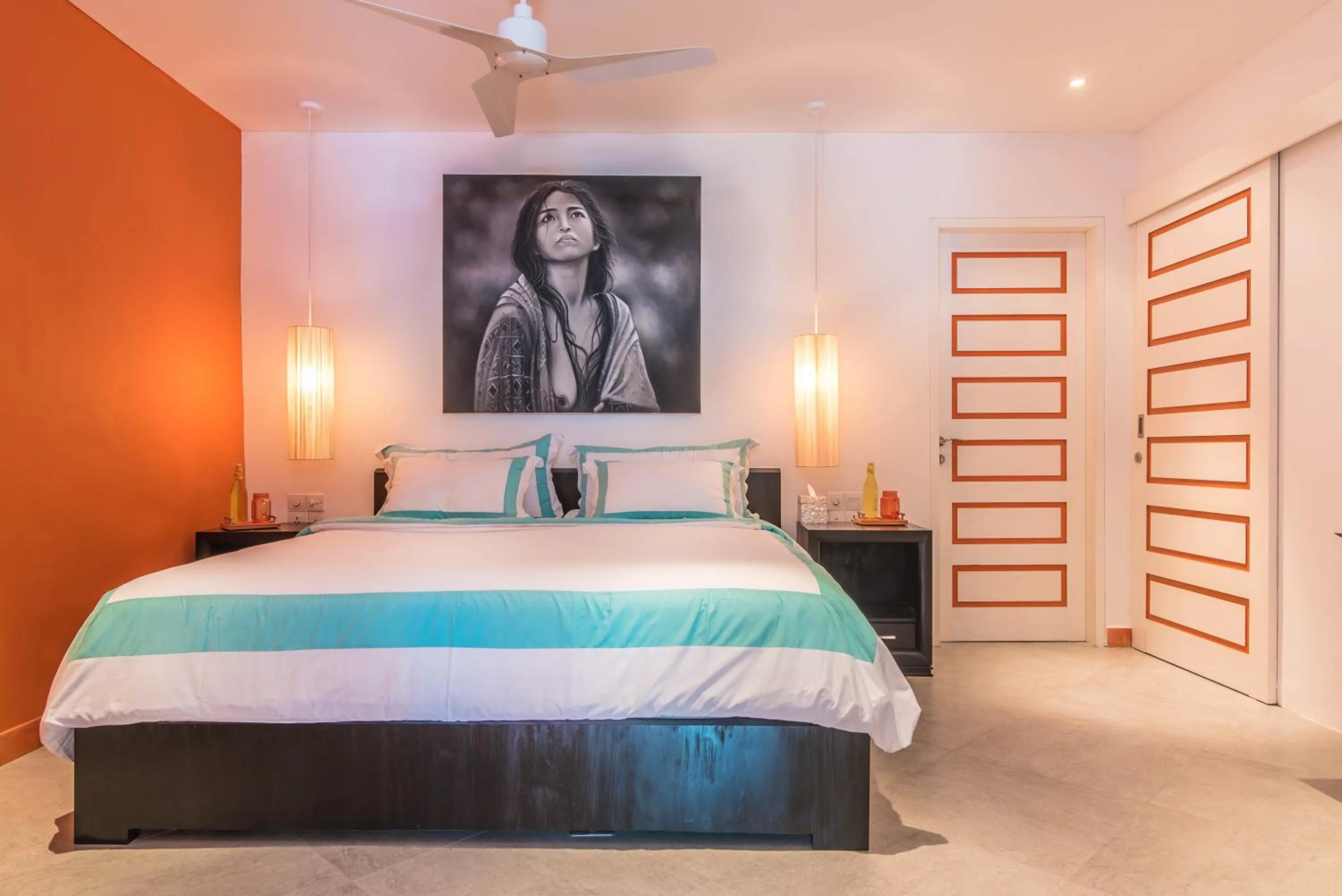 Shower, Bed in Villa Majorelle Bali