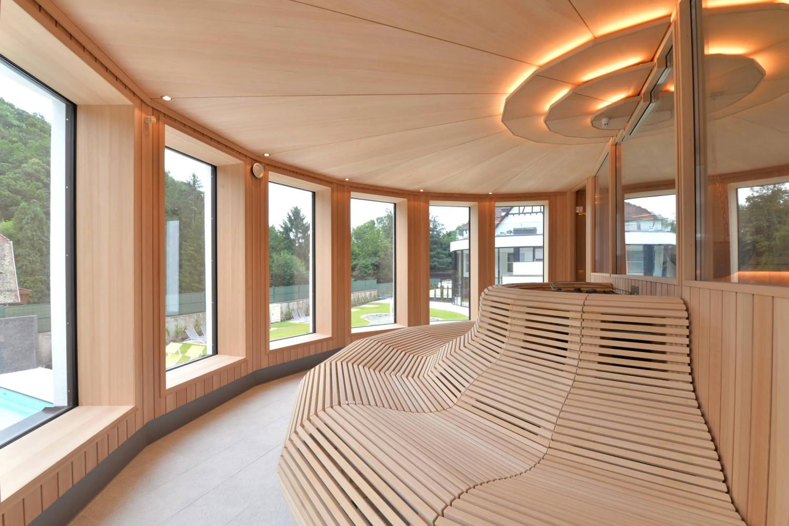 Sauna in 6717 Nature Hôtel & Spa Le Clos des Délices