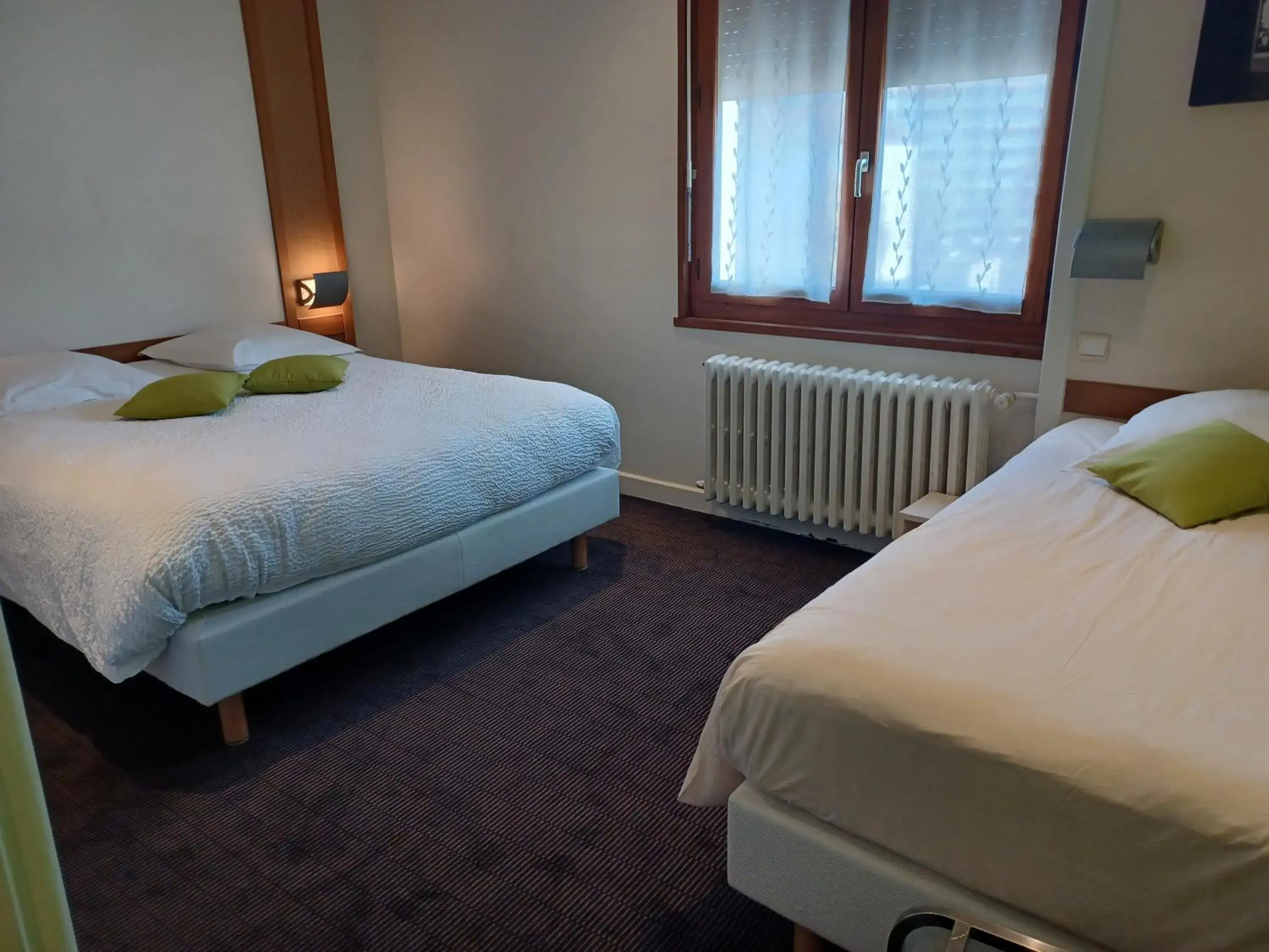 Bedroom, Bed in Logis Hôtel Restaurant Bellevue Annecy Bedroom, Bed in Logis Hôtel Restaurant Bellevue Annecy