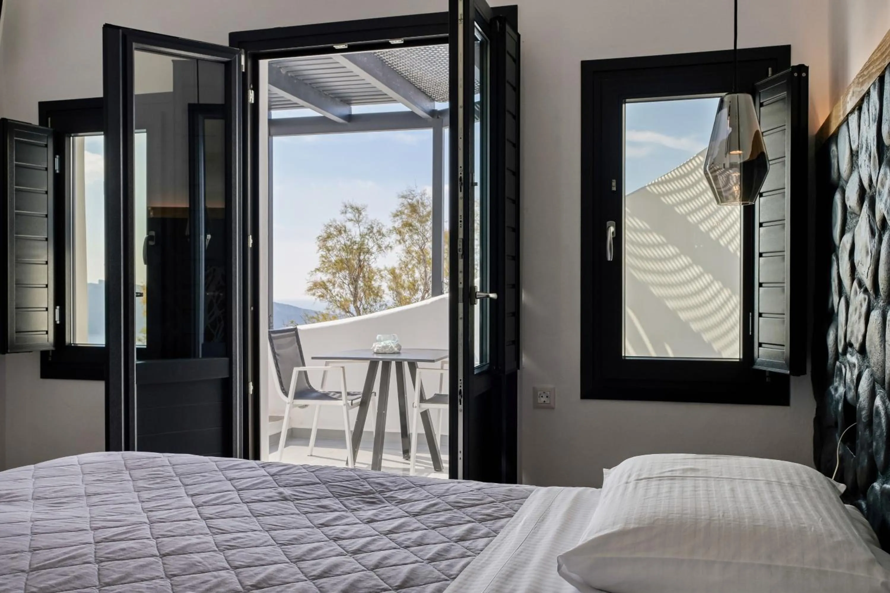 Bed in Oia Suites