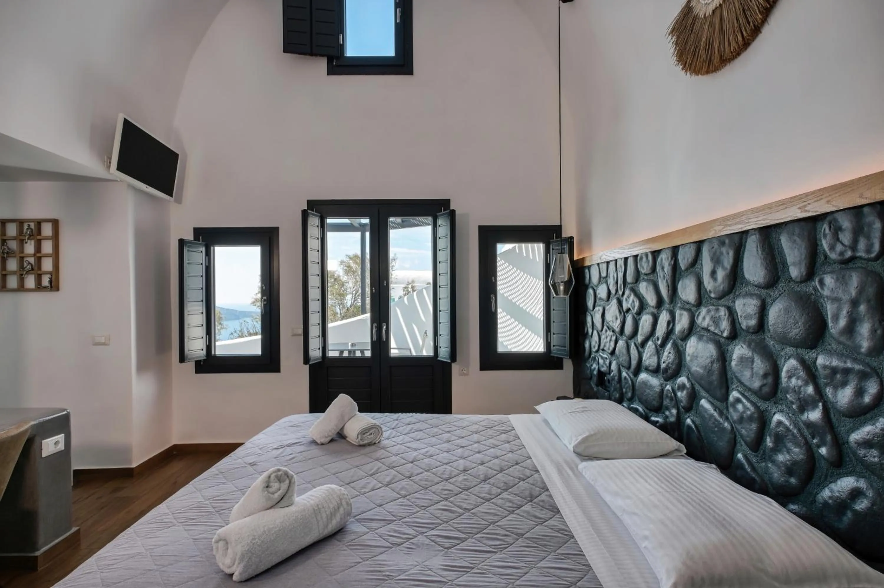 Bed in Oia Suites