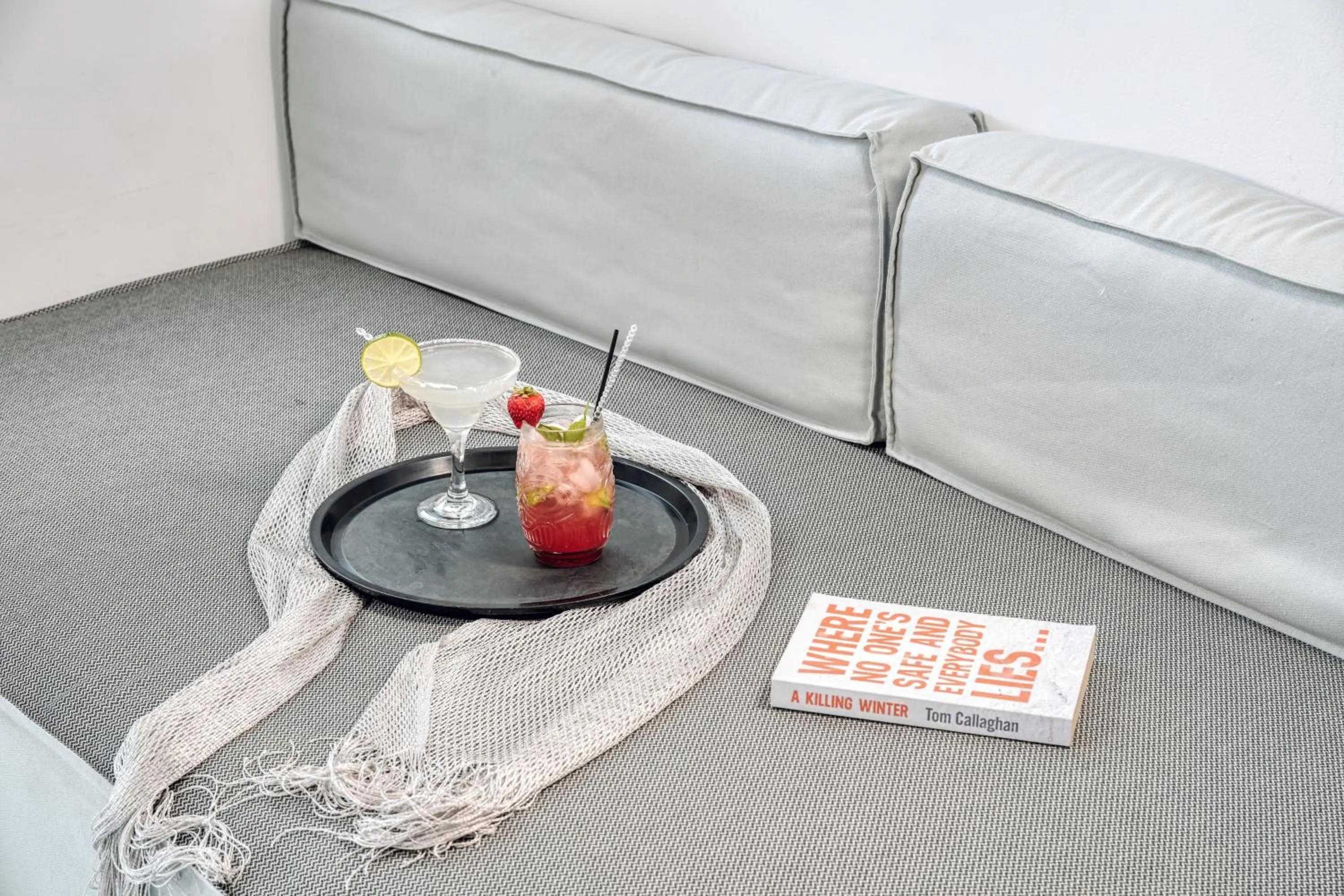 Living room in Oia Suites