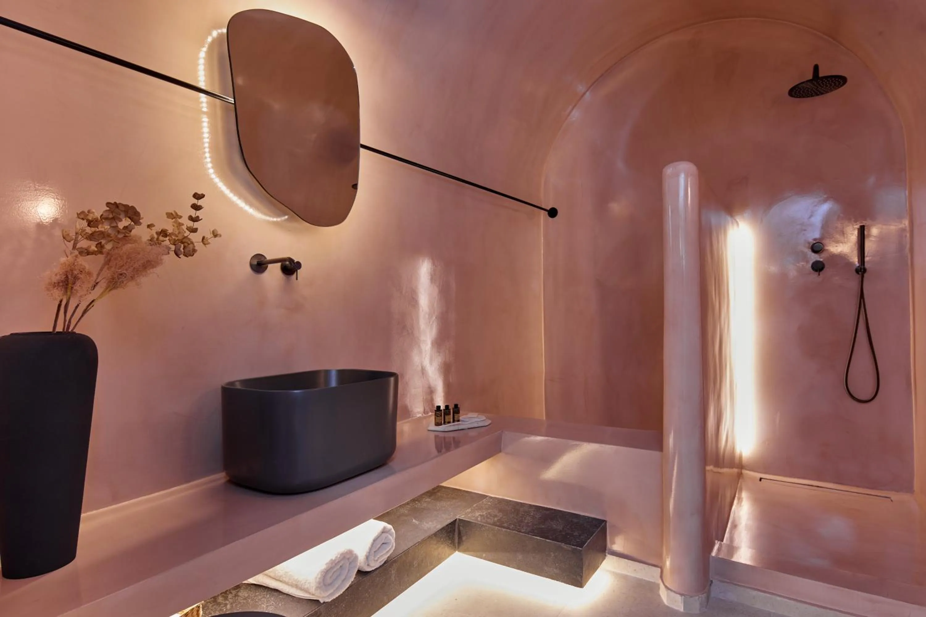 Shower in Oia Suites