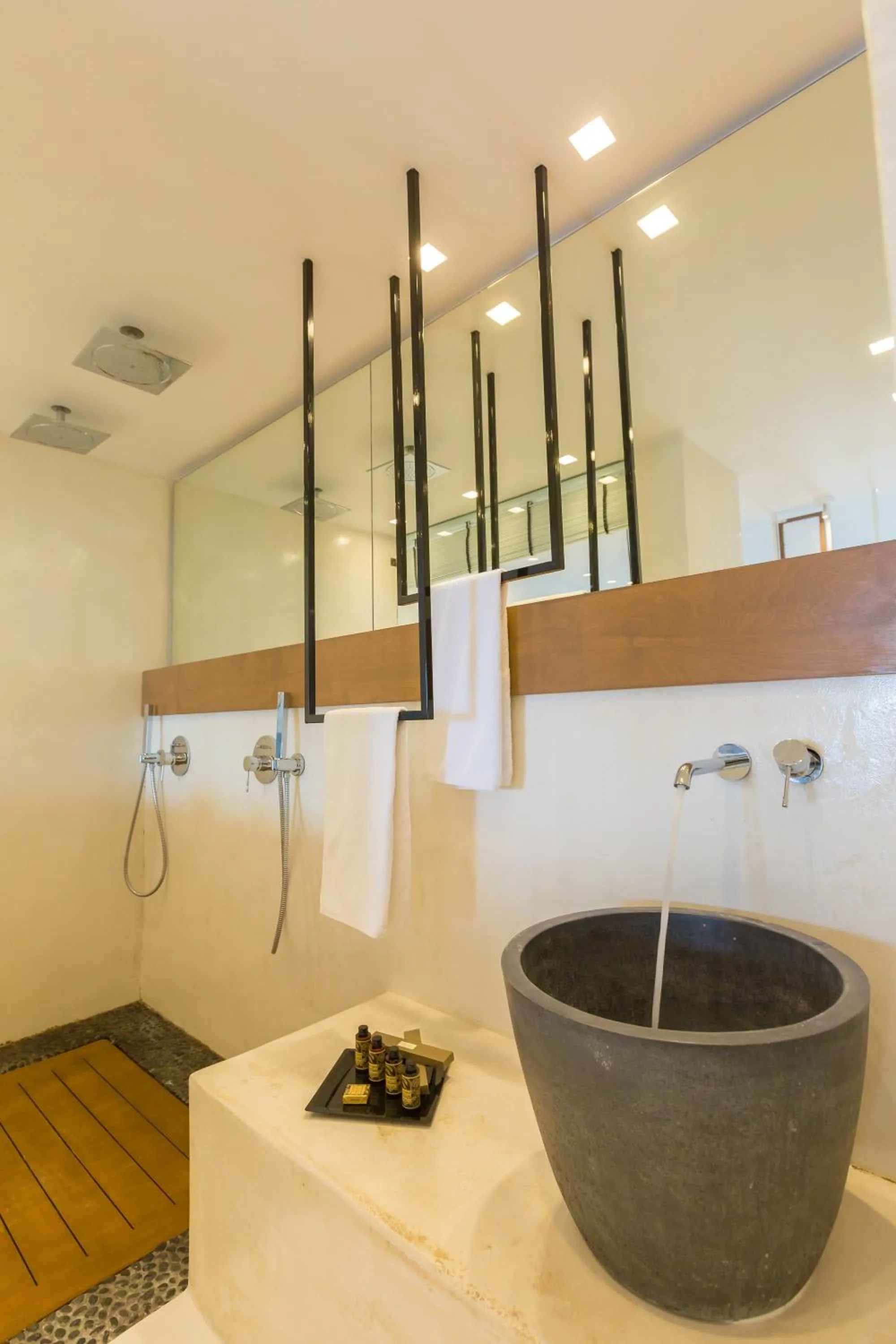 Shower in Oia Suites