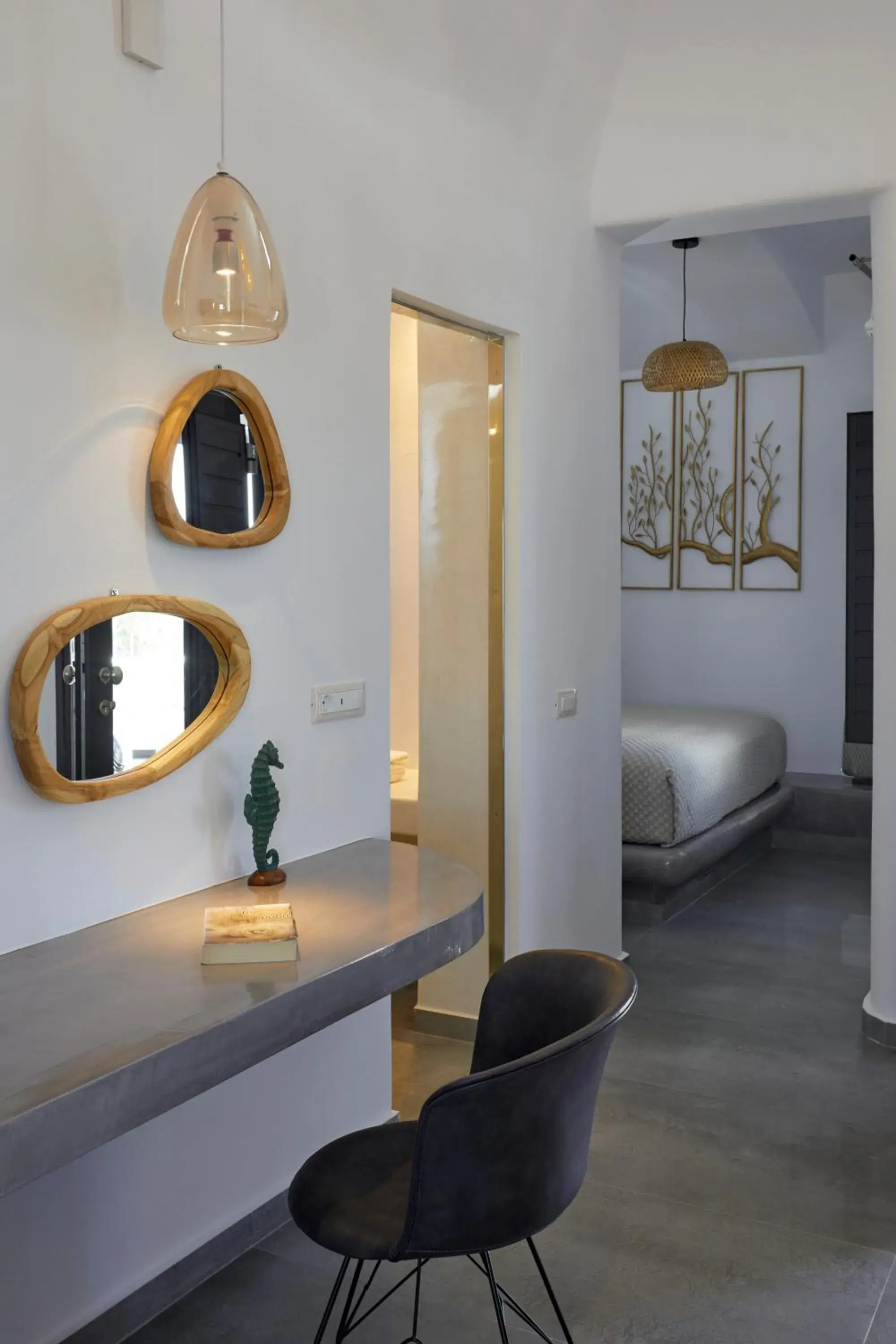 Bedroom, Bed in Oia Suites Bedroom, Bed in Oia Suites