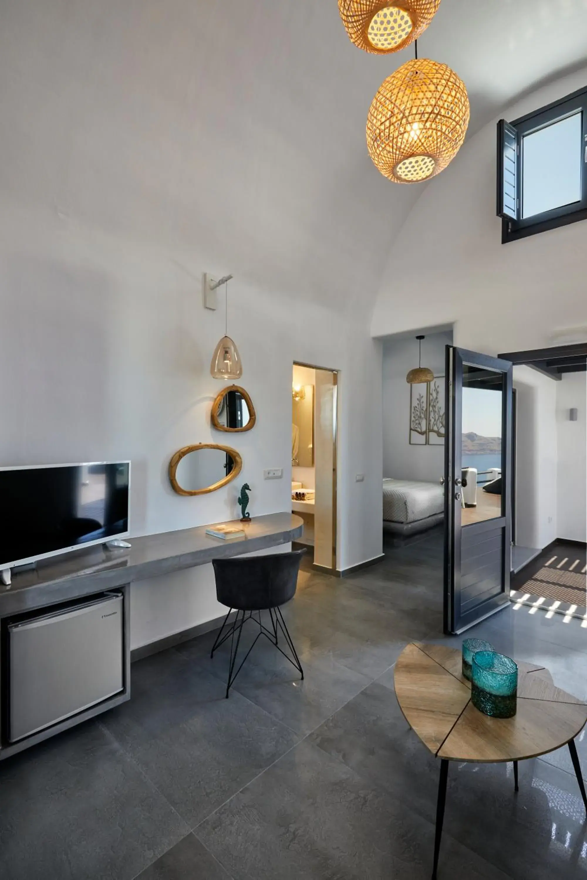 Bedroom, Bed in Oia Suites Bedroom, Bed in Oia Suites