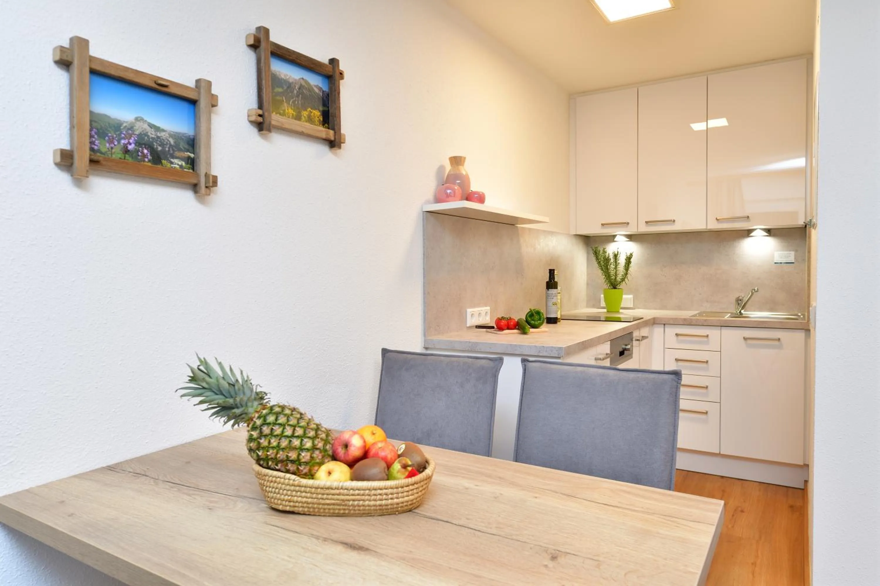 Kitchen or kitchenette in Familienhotel Kleinwalsertal