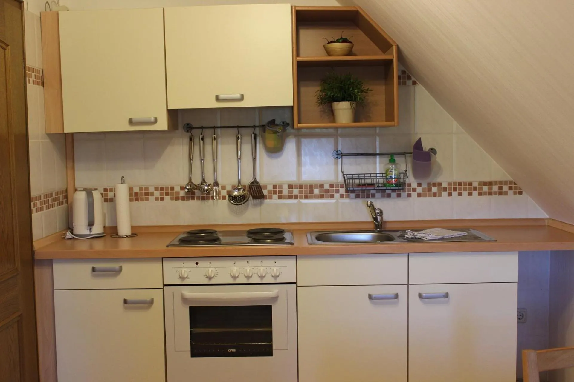 Kitchen or kitchenette in Ferienhof Pankalla