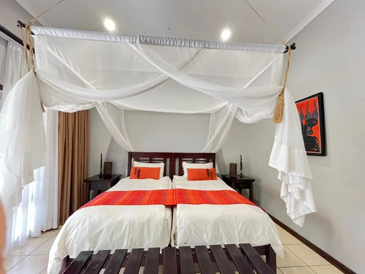 Bed in Abangane Guest Lodge