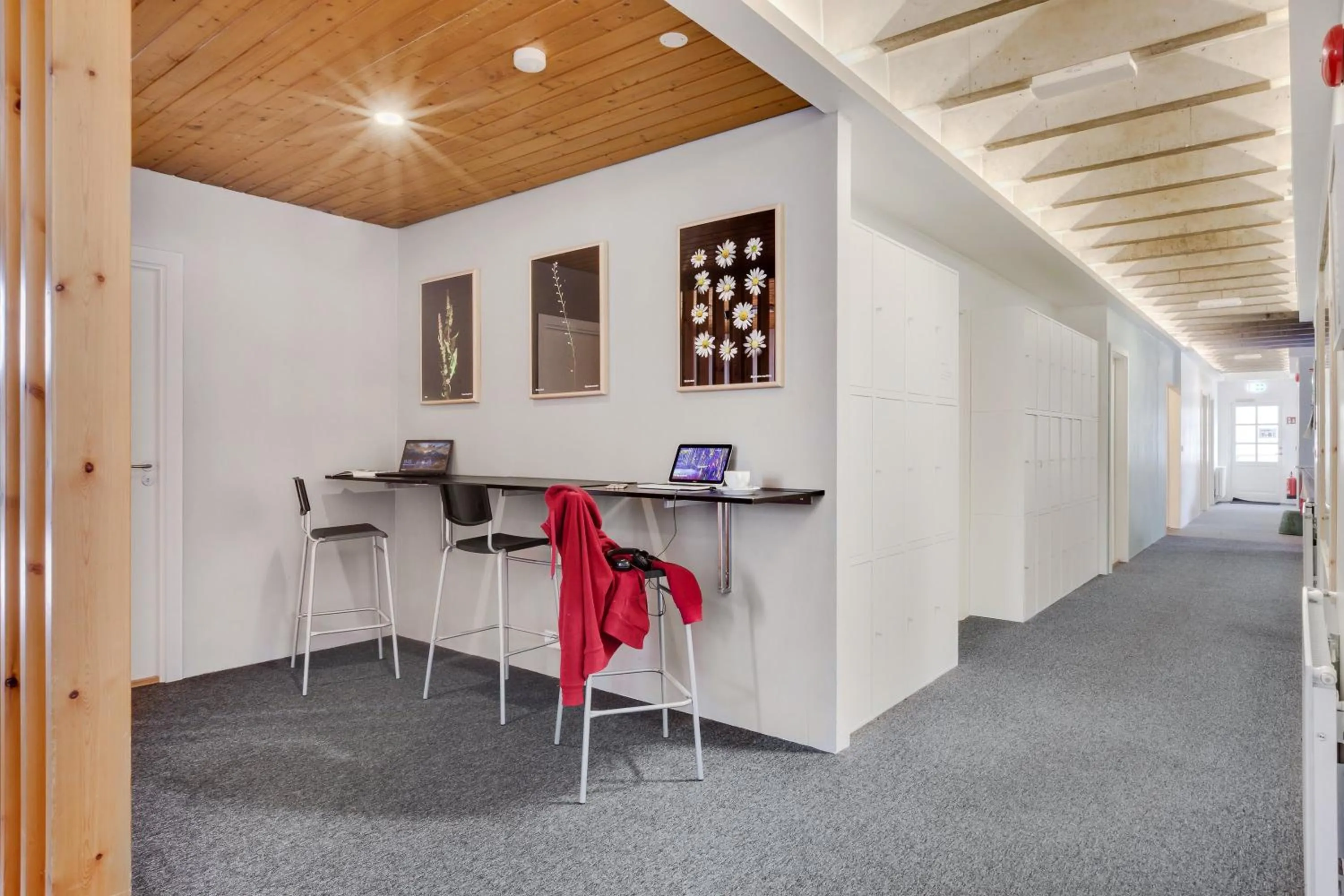 Seating area in Lækur Hostel