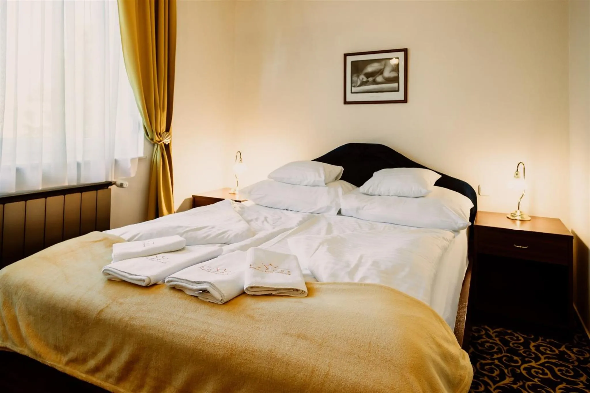 Bed in Korona Pension and Restaurant