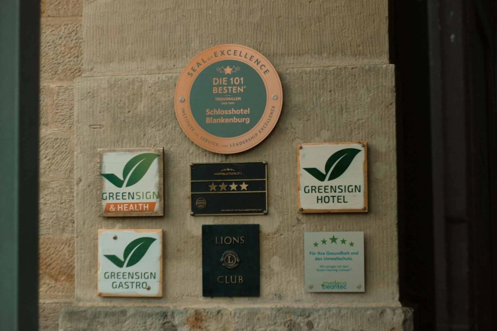 Certificate/Award in Schlosshotel Blankenburg