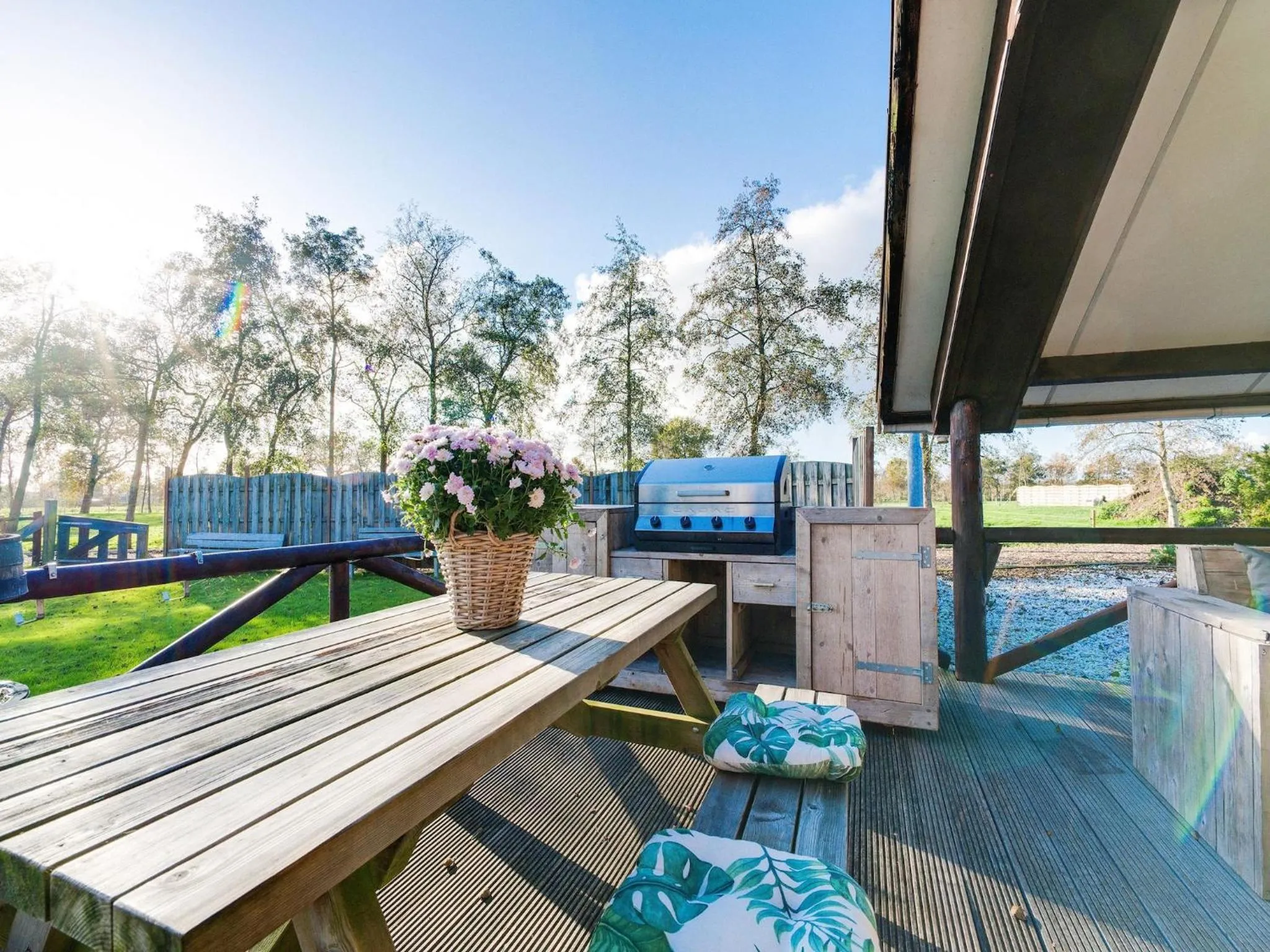 Balcony/Terrace in Spacious Farmhouse with Sauna, hottub