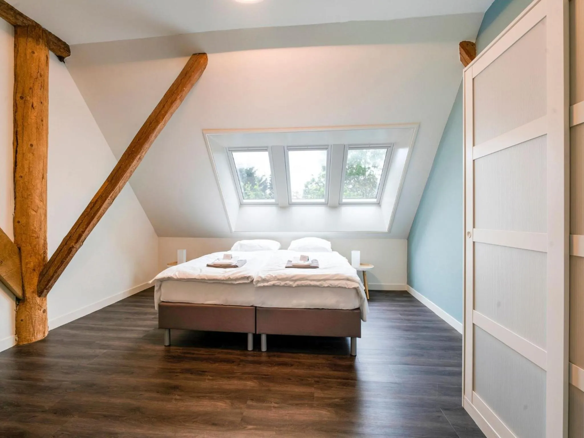 Bedroom, Bed in Spacious Farmhouse with Sauna, hottub